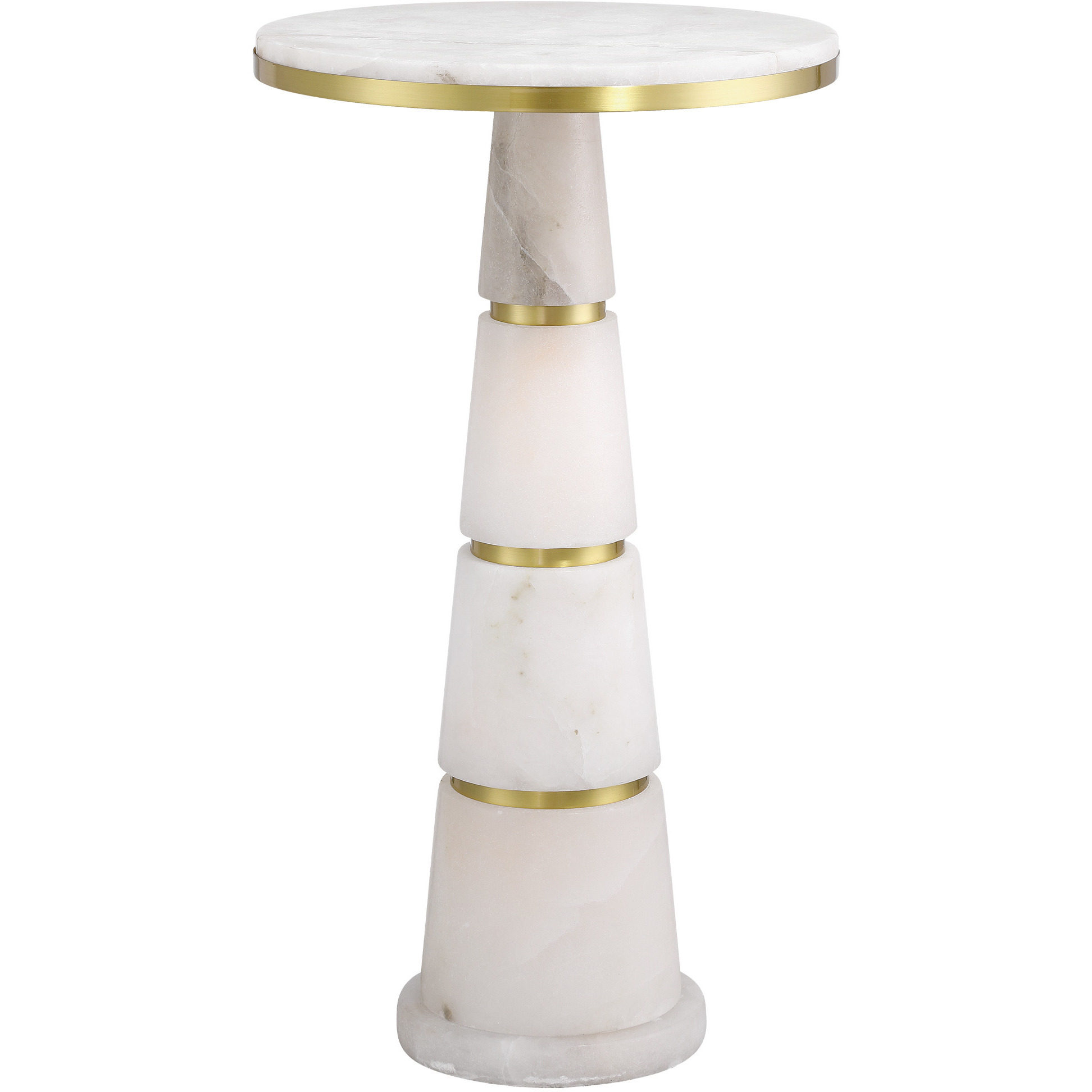 Eleanora 11.75 inch Natural and Natural Brass Drinks Table