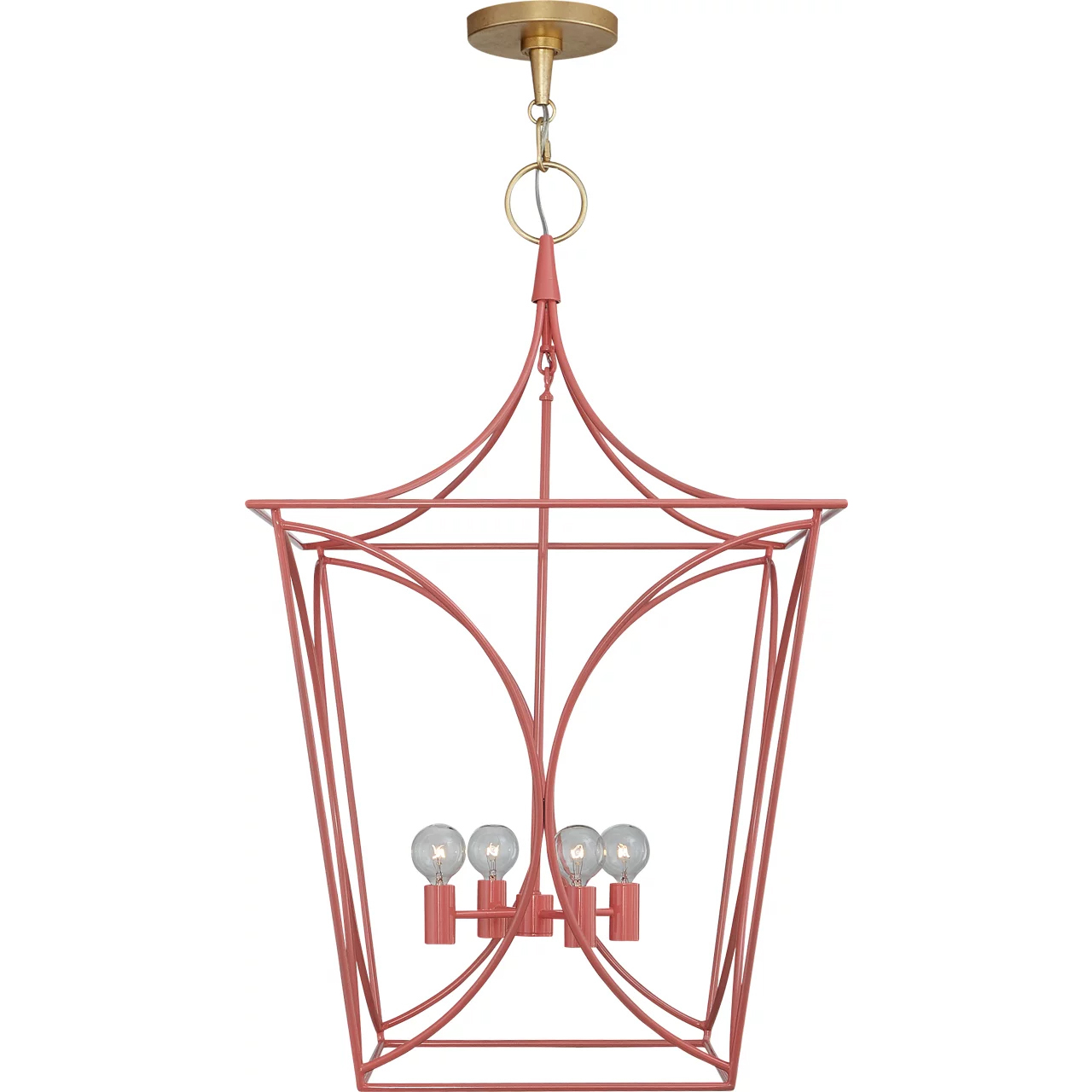 kate spade new york Cavanagh 4 Light 19 inch Coral and Gild Lantern Pendant Ceiling Light, Medium