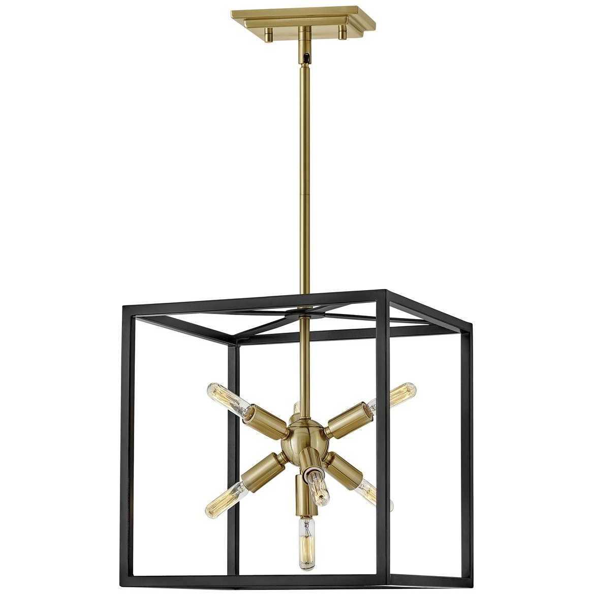 Lisa McDennon Aros 7 Light 13 inch Black with Warm Brass Indoor Pendant Ceiling Light, Convertible to Semi-Flush