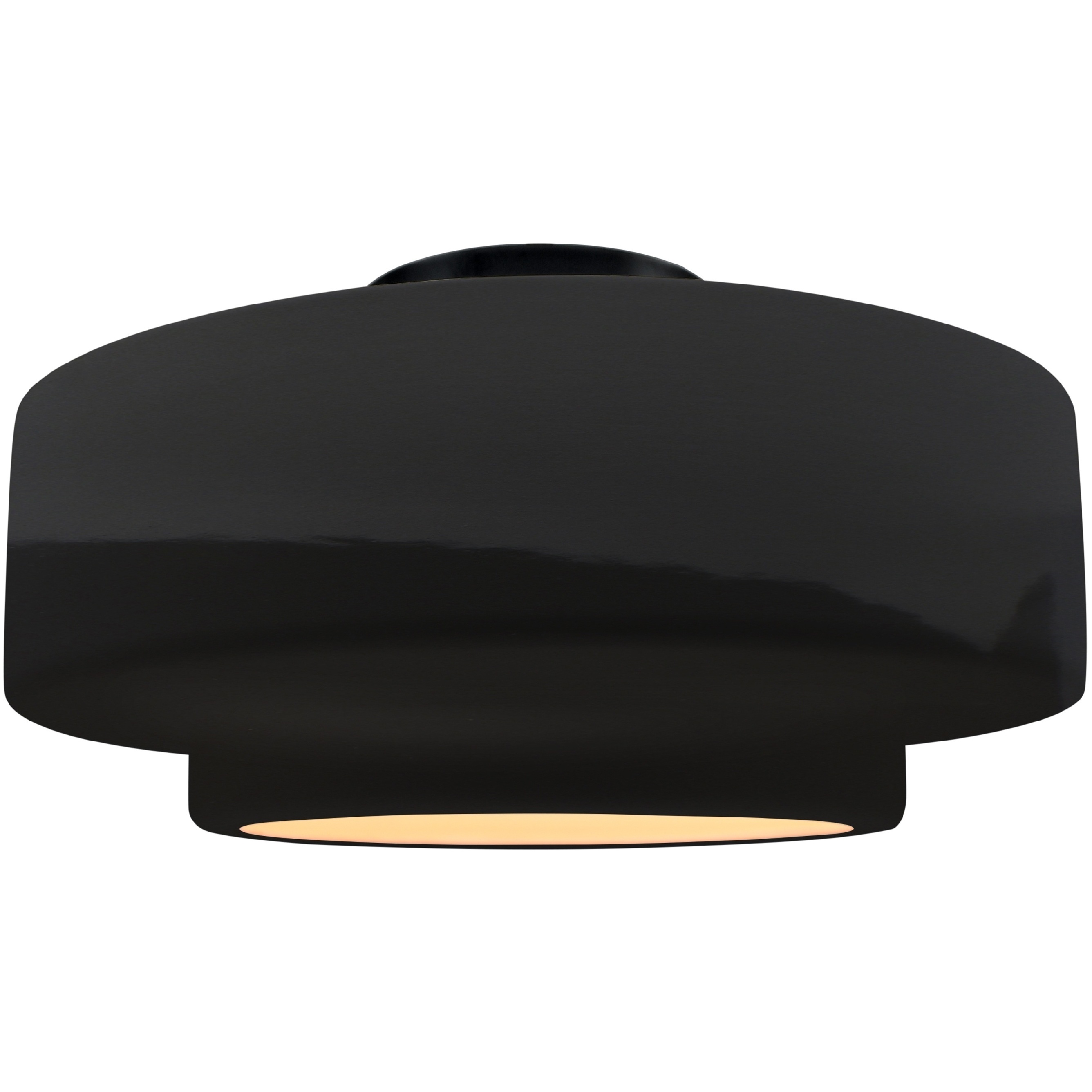 Radiance Collection - Tier 1 Light 16.5 inch Gloss Black and Matte White and Matte Black Semi-Flush Ceiling Light in Replaceable Bulb, Gloss Black/Matte White, 16.5W x 8H, Form+Finish+Function