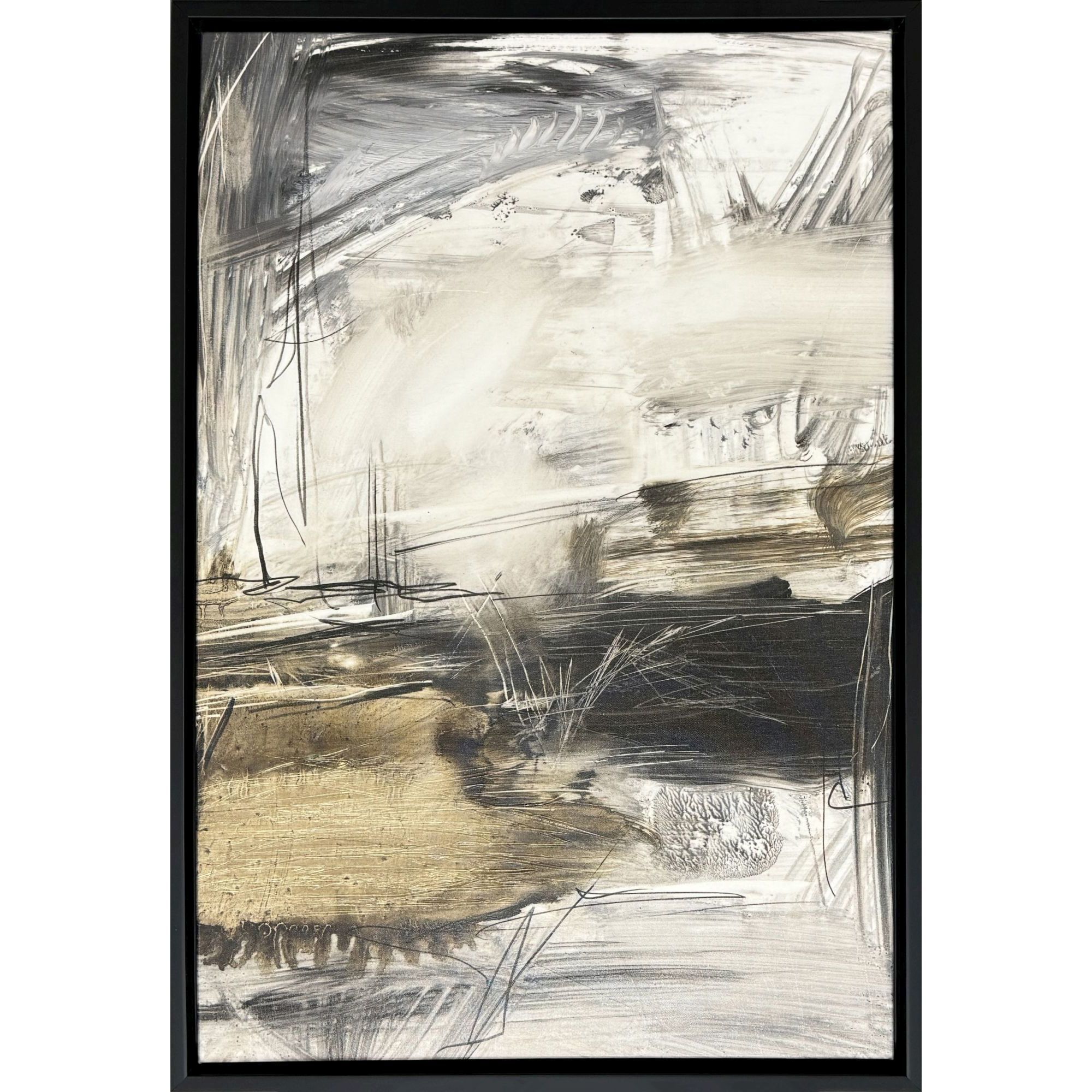 Back Around White and Black and Brown and Gray Canvas