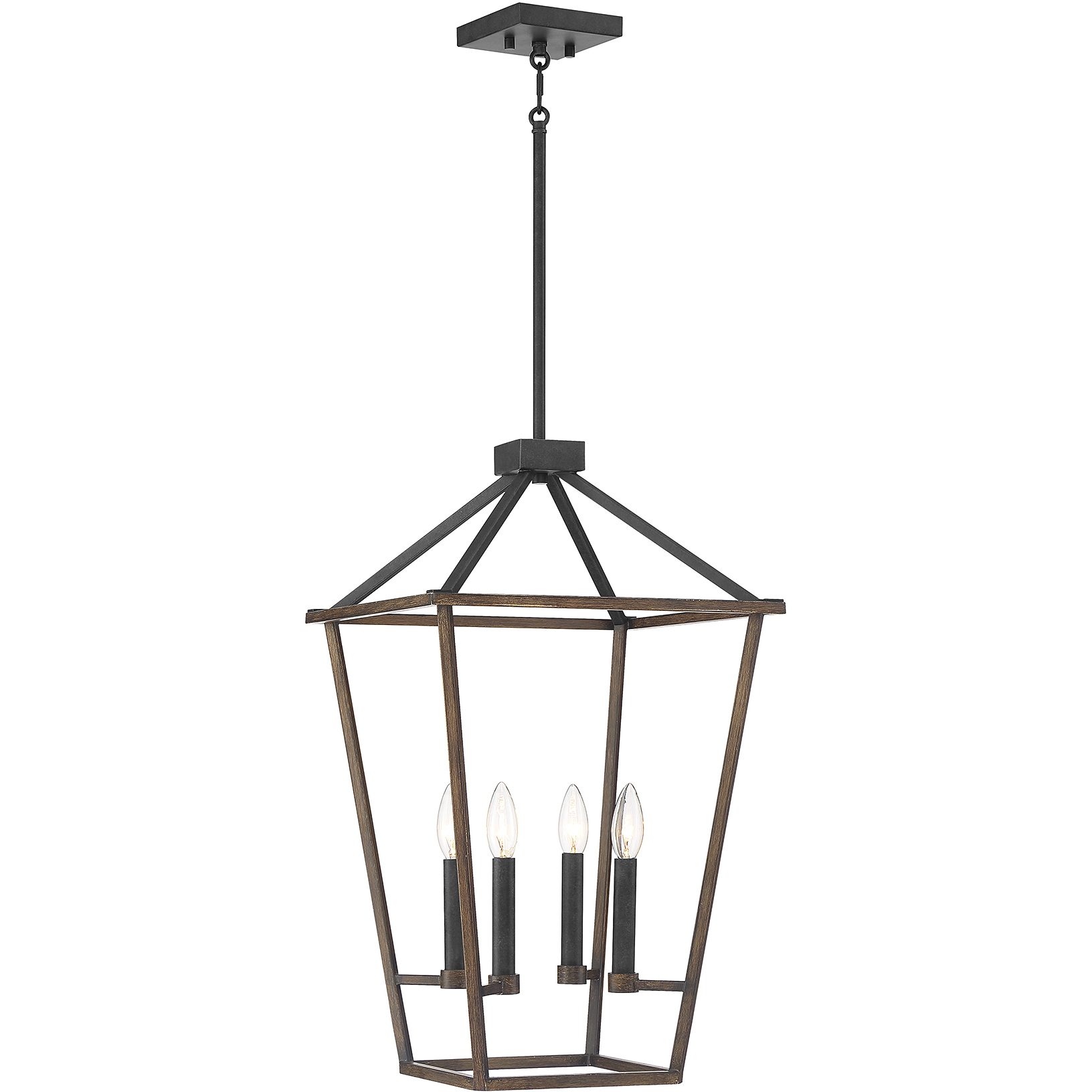 Oaklawn 4 Light 14 inch Whiskey Wood Pendant Ceiling Light