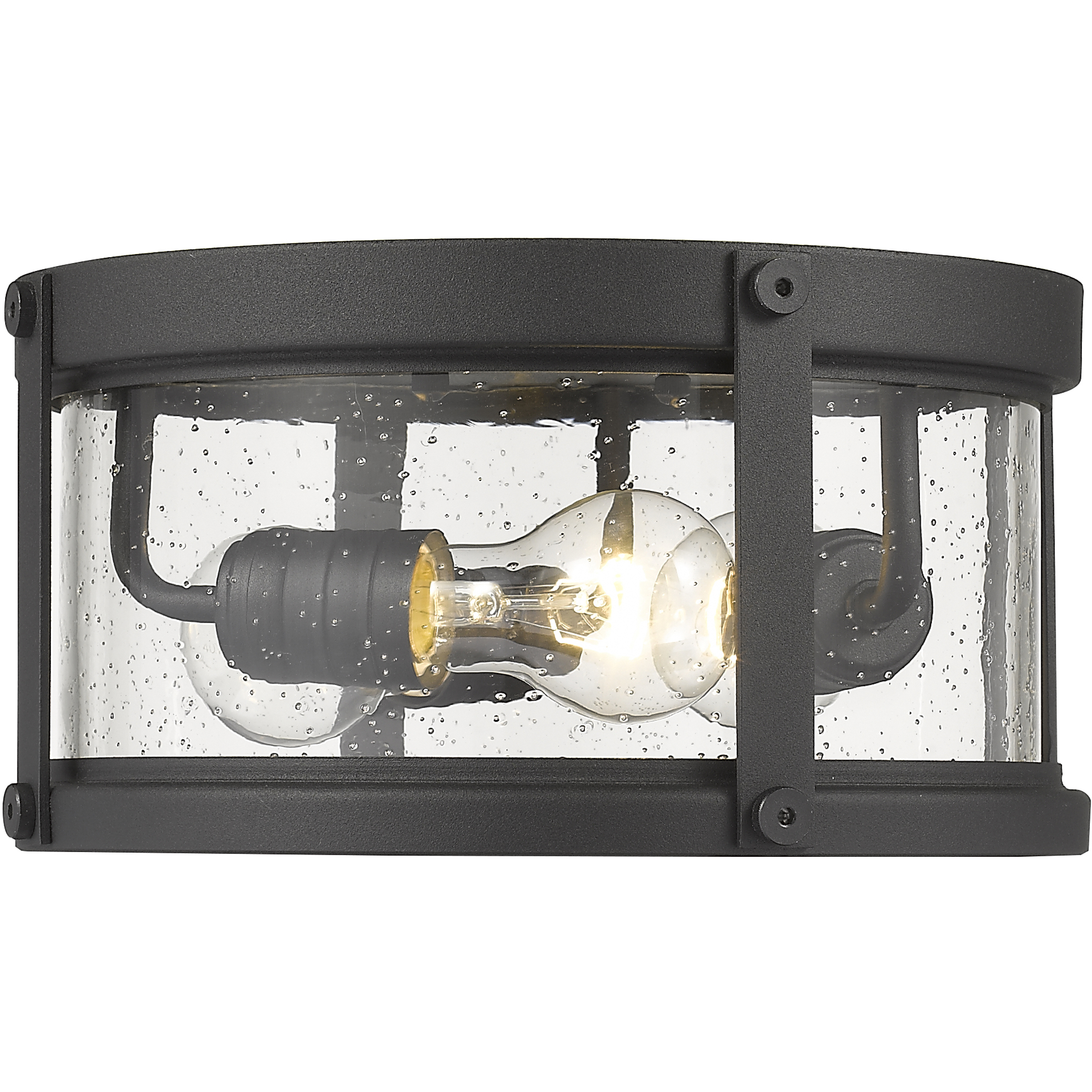 Roundhouse 3 Light 12 inch Black Outdoor Flush Mount