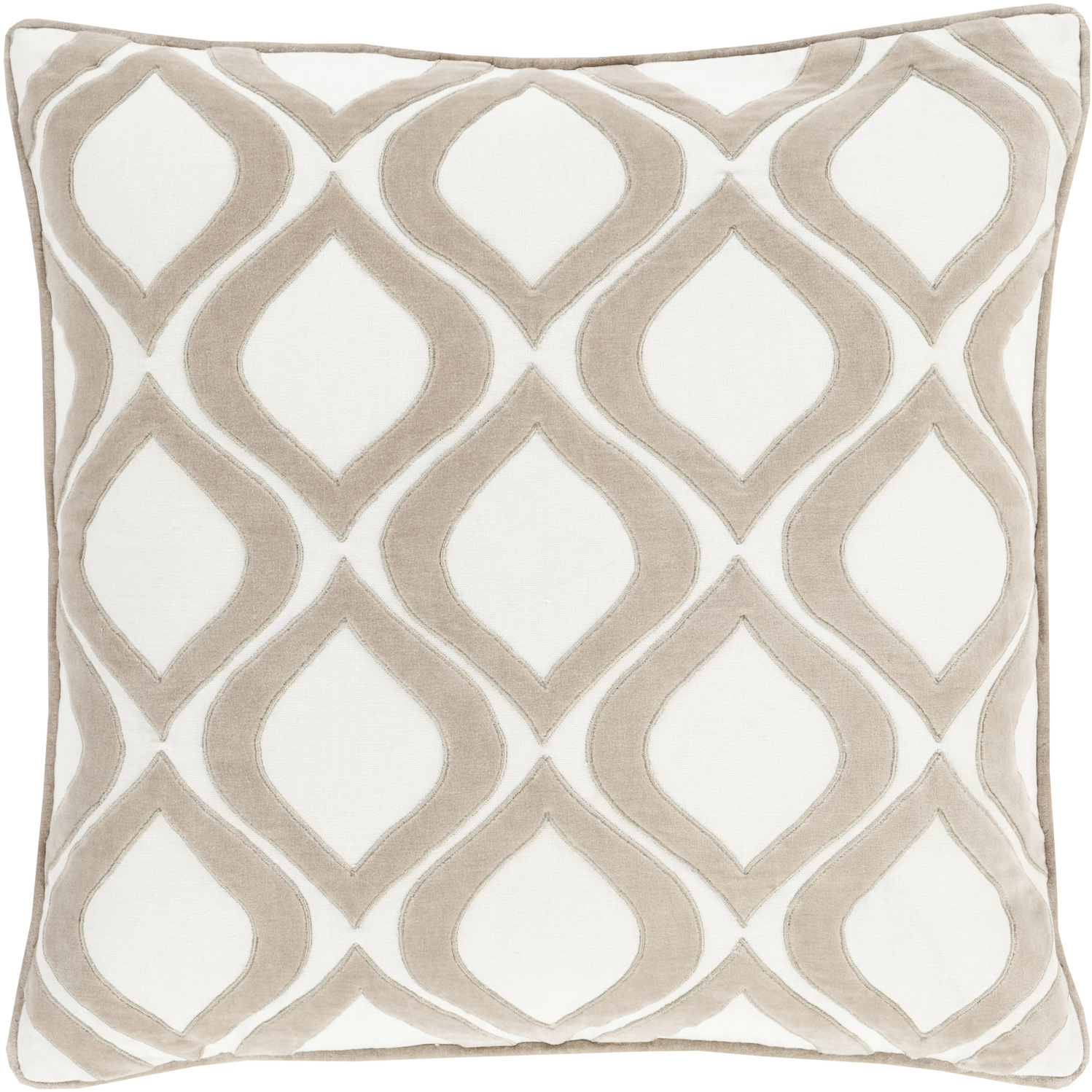 Alexandria 18 inch Cream/Taupe Accent Pillow
