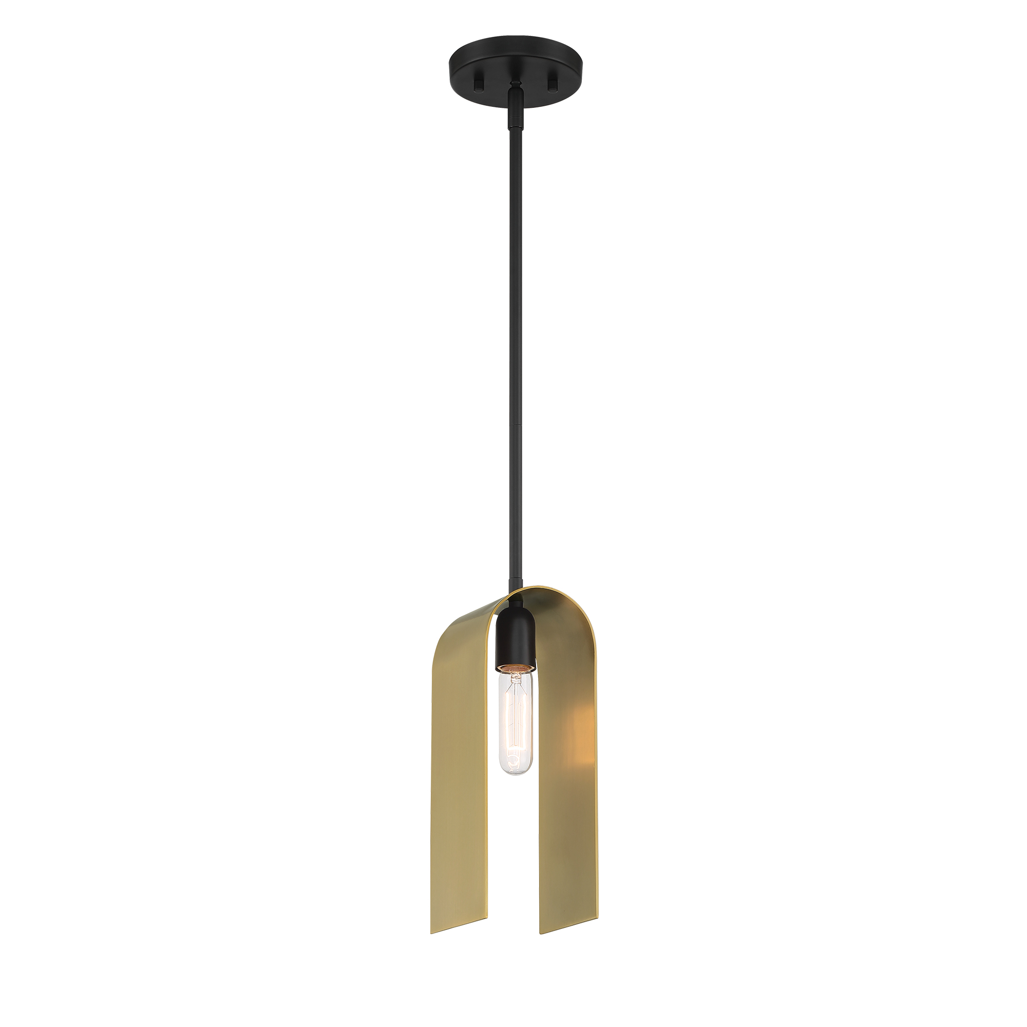 U Turn 1 Light 4.5 inch Matte Black Pendant Ceiling Light