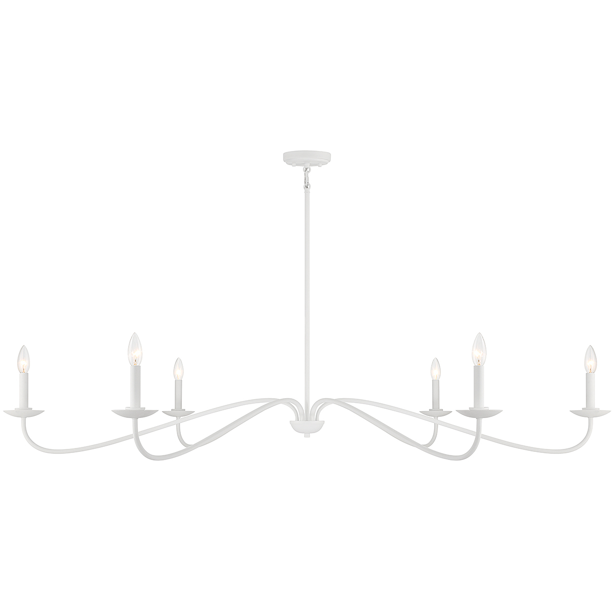 Stella 6 Light 62 inch Bisque White Chandelier Ceiling Light