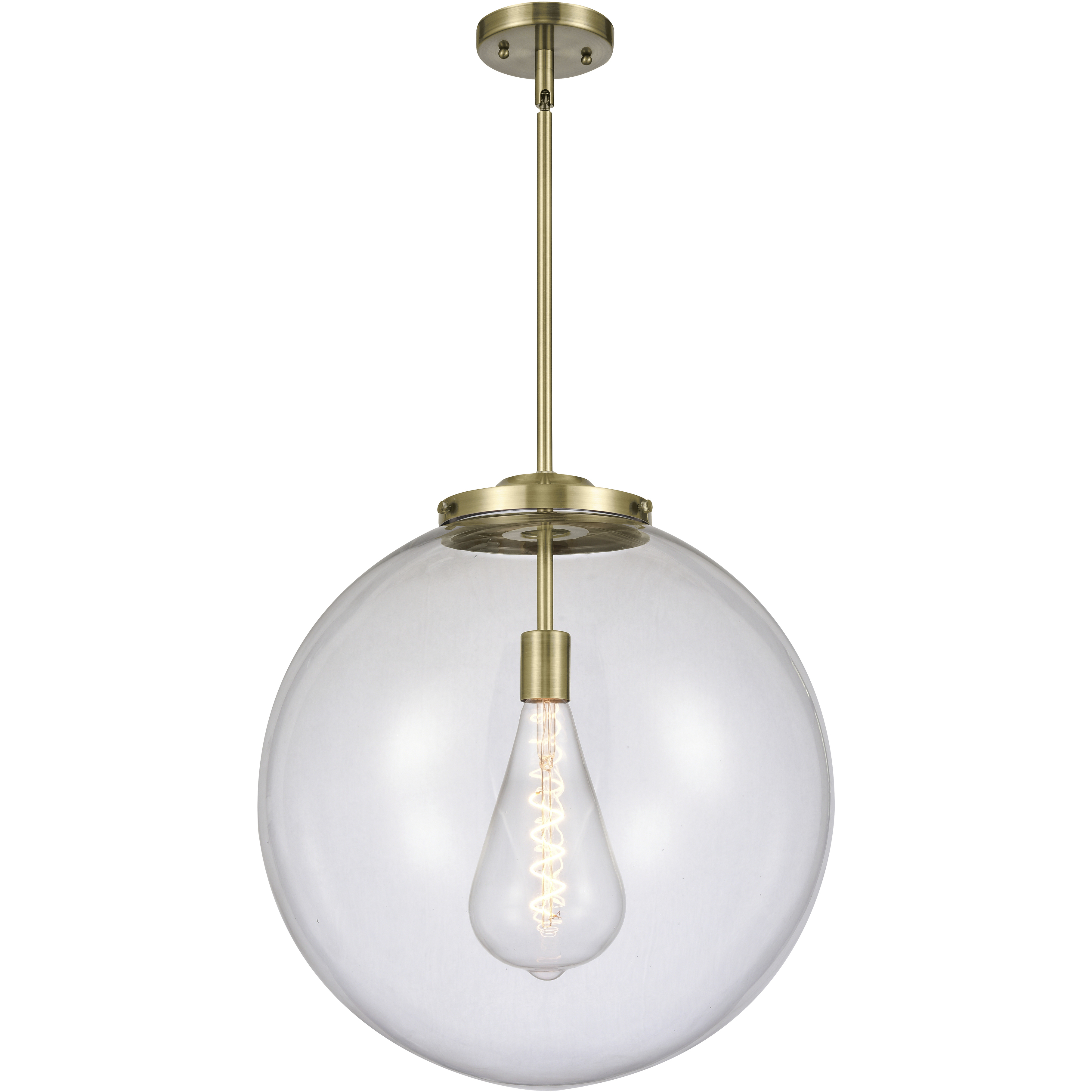 Franklin Restoration Beacon 1 Light 18 inch Antique Brass Pendant Ceiling Light in Incandescent, Clear