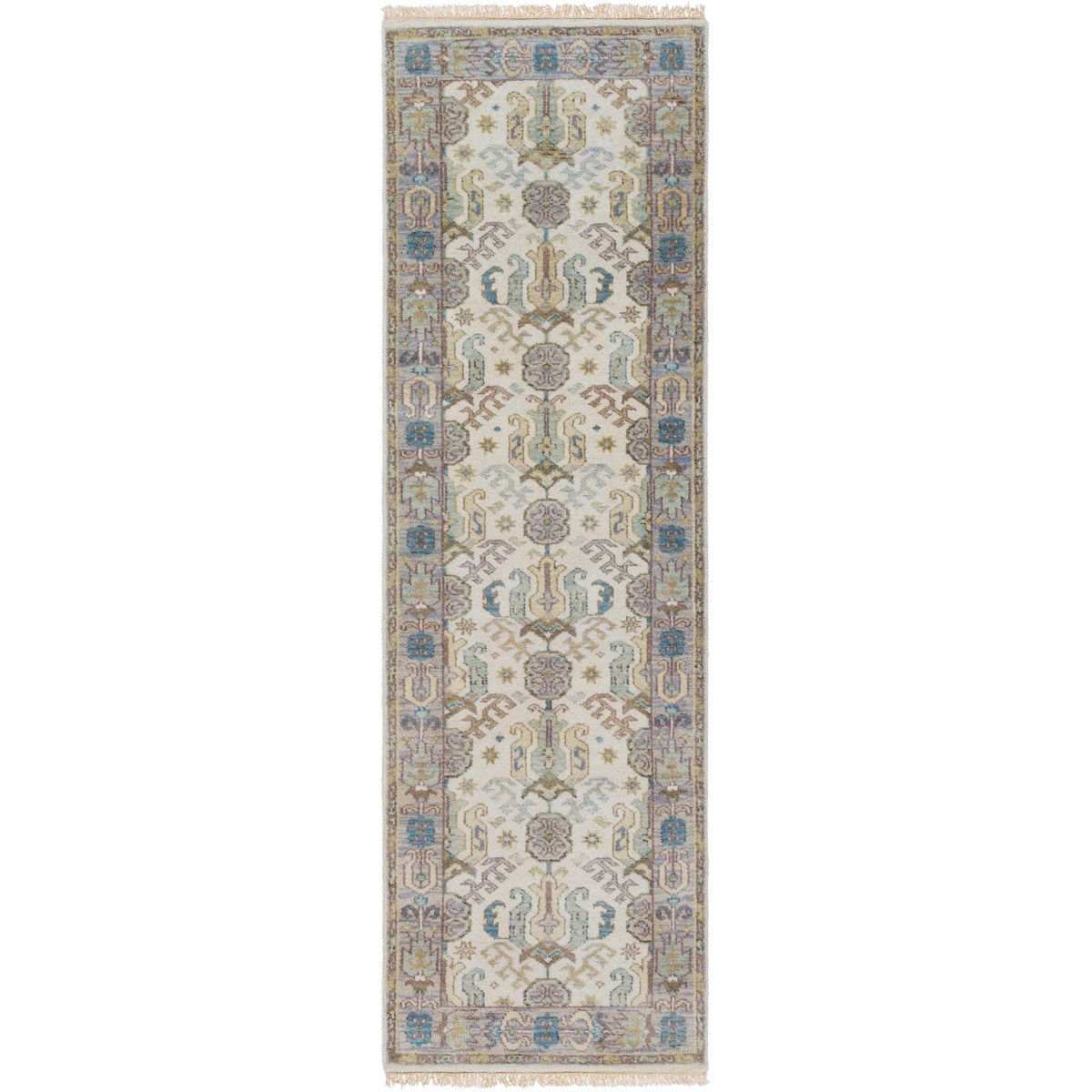 Douglas 36 X 24 inch Ivory/Denim/Olive/Teal/Moss/Mauve Rugs, Wool
