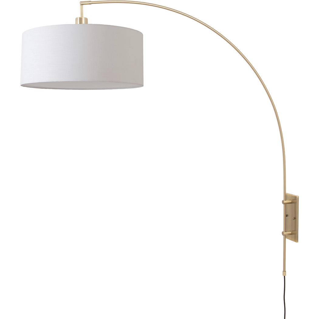 Span 1 Light 5 inch Weathered Brass Wall Mounted Arc Lamp Wall Light in Avocado Fabric