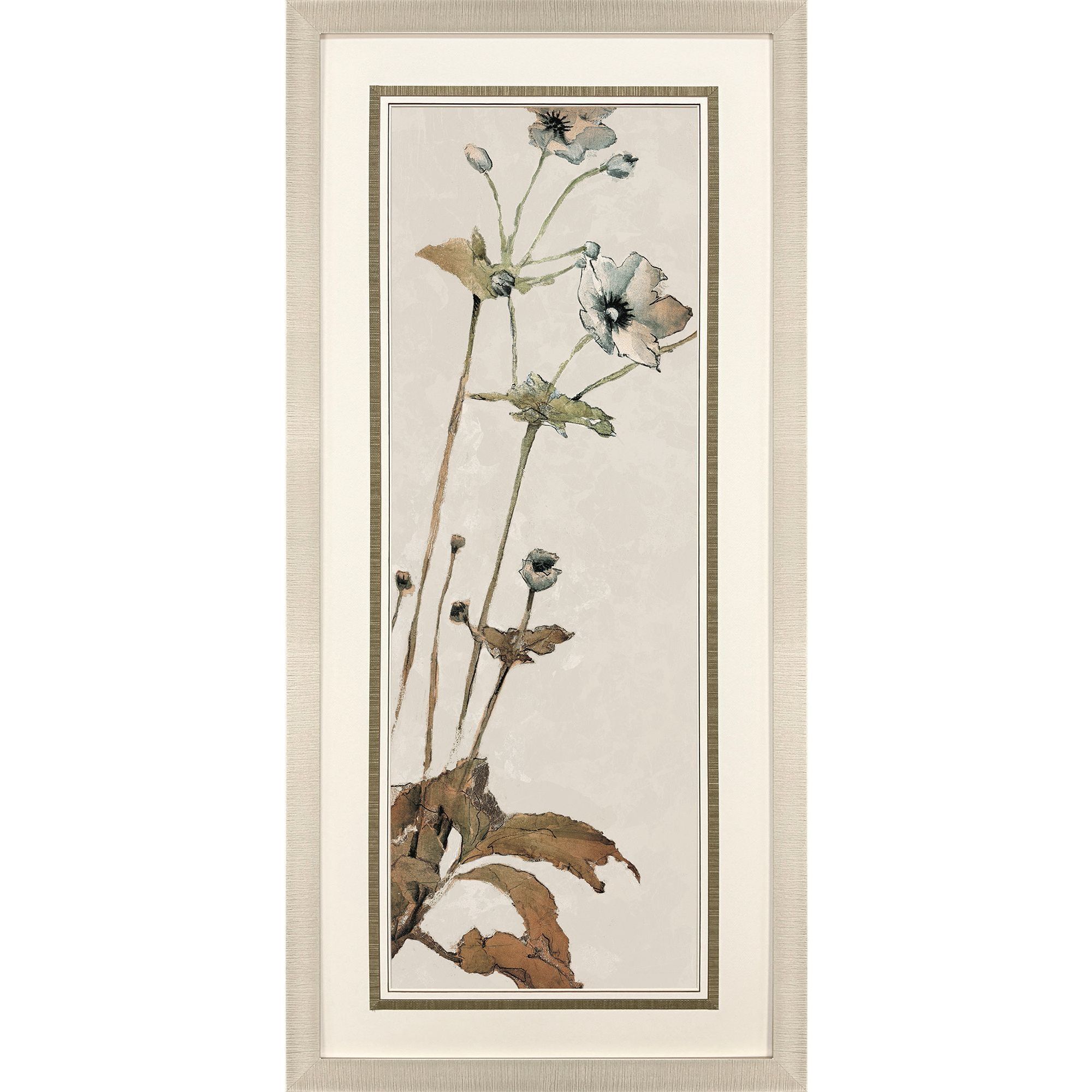 Slender Green and Blue and Beige and Brown Framed Art