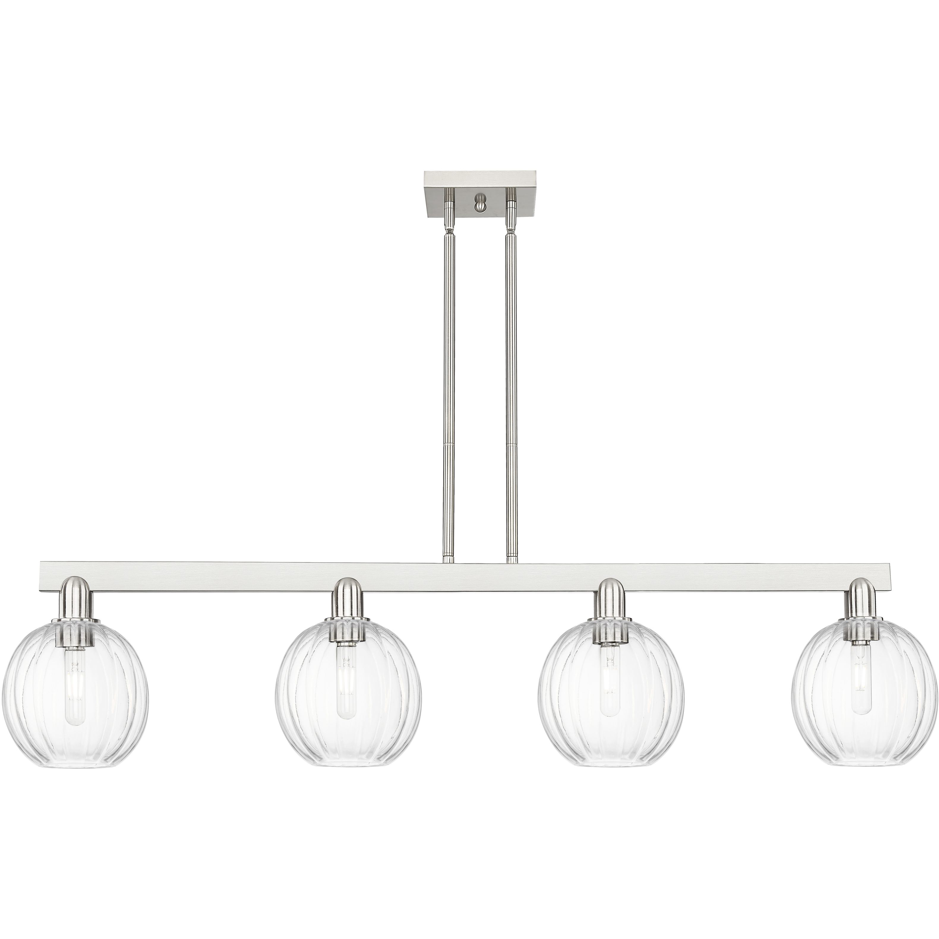 Preston Island Light Ceiling Light in Brushed Satin Nickel, Clear Glass