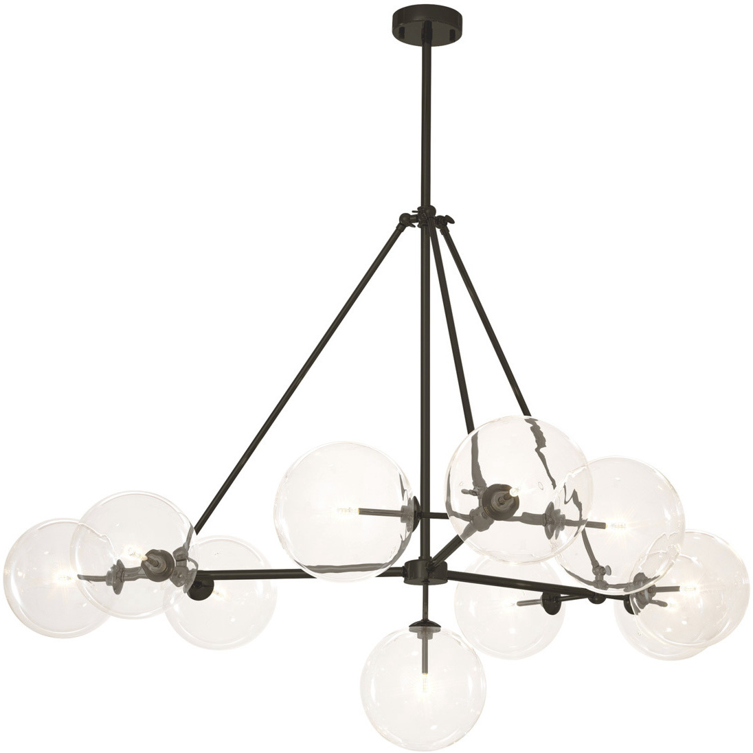 Bermude 10 Light 55.12 inch Bronze and Clear Glass Chandelier Ceiling Light