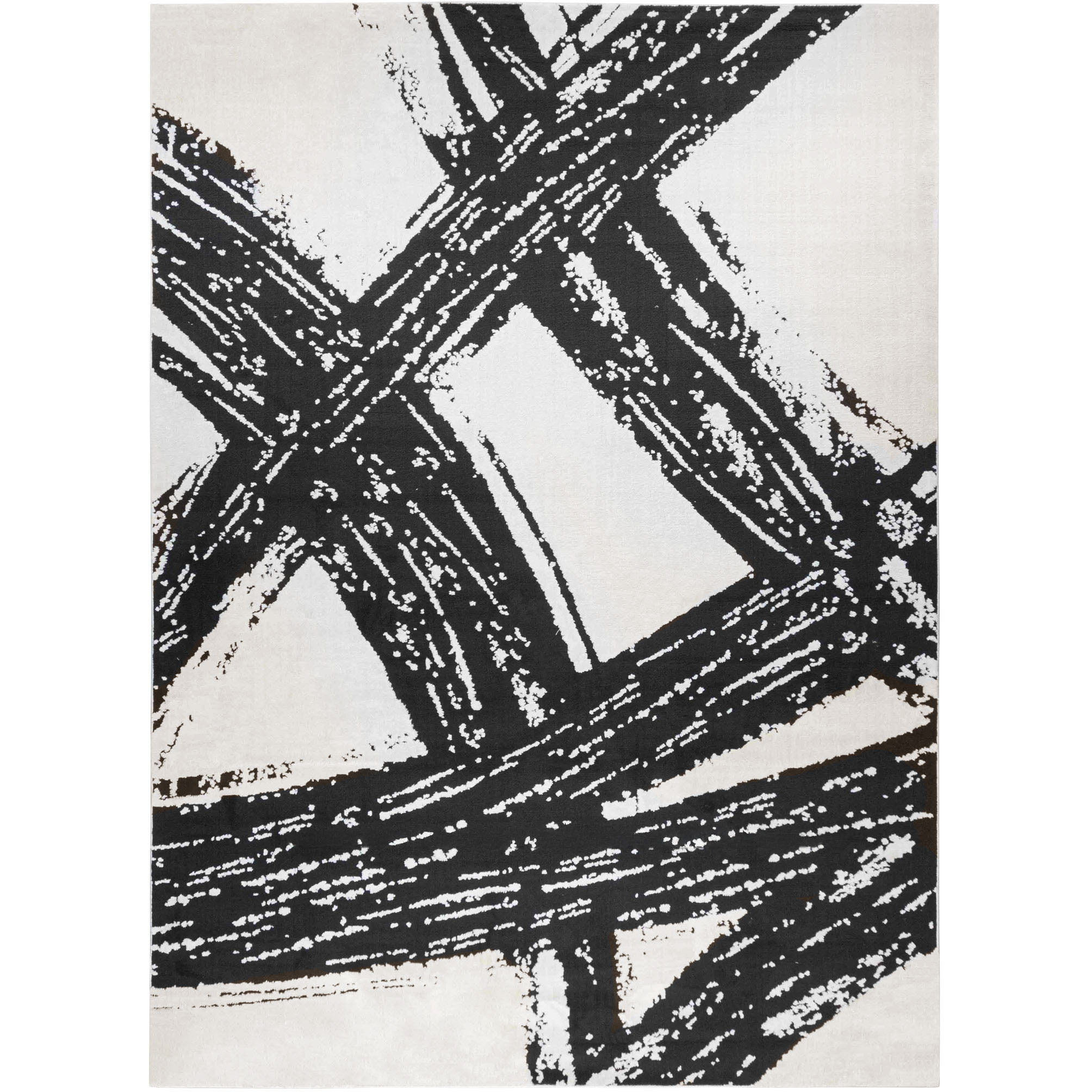Optika 90 X 63 inch Black/White Rug in 5 x 7
