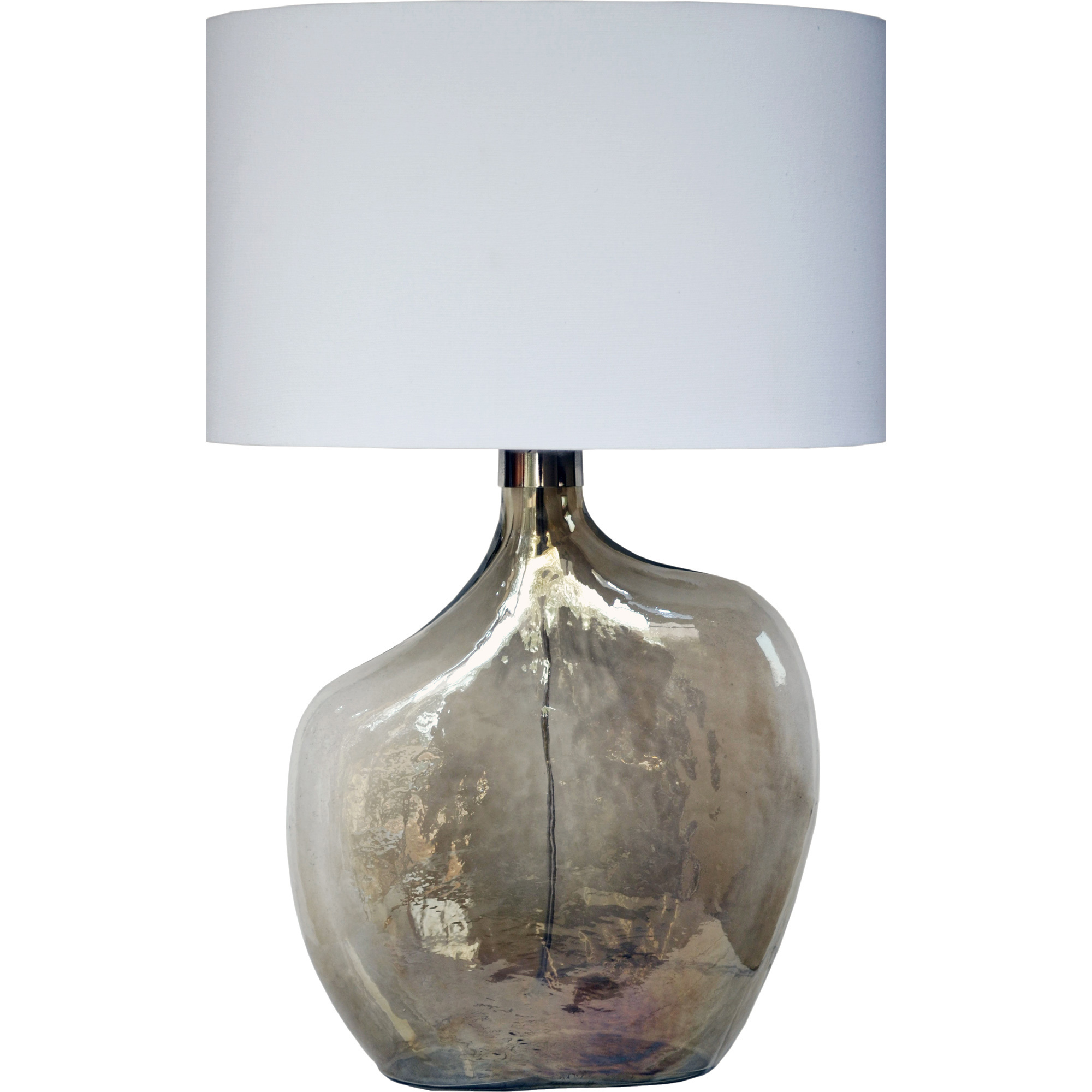 Benedek 27.5 inch 40 watt Smoke Luster and Nickel Table Lamp Portable Light