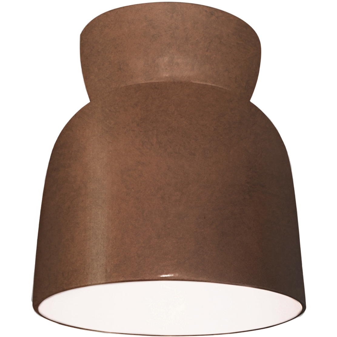 Radiance Collection - Hourglass 1 Light 7.5 inch Antique Copper Flush-Mount Ceiling Light in Dedicated LED, Form+Finish+Function