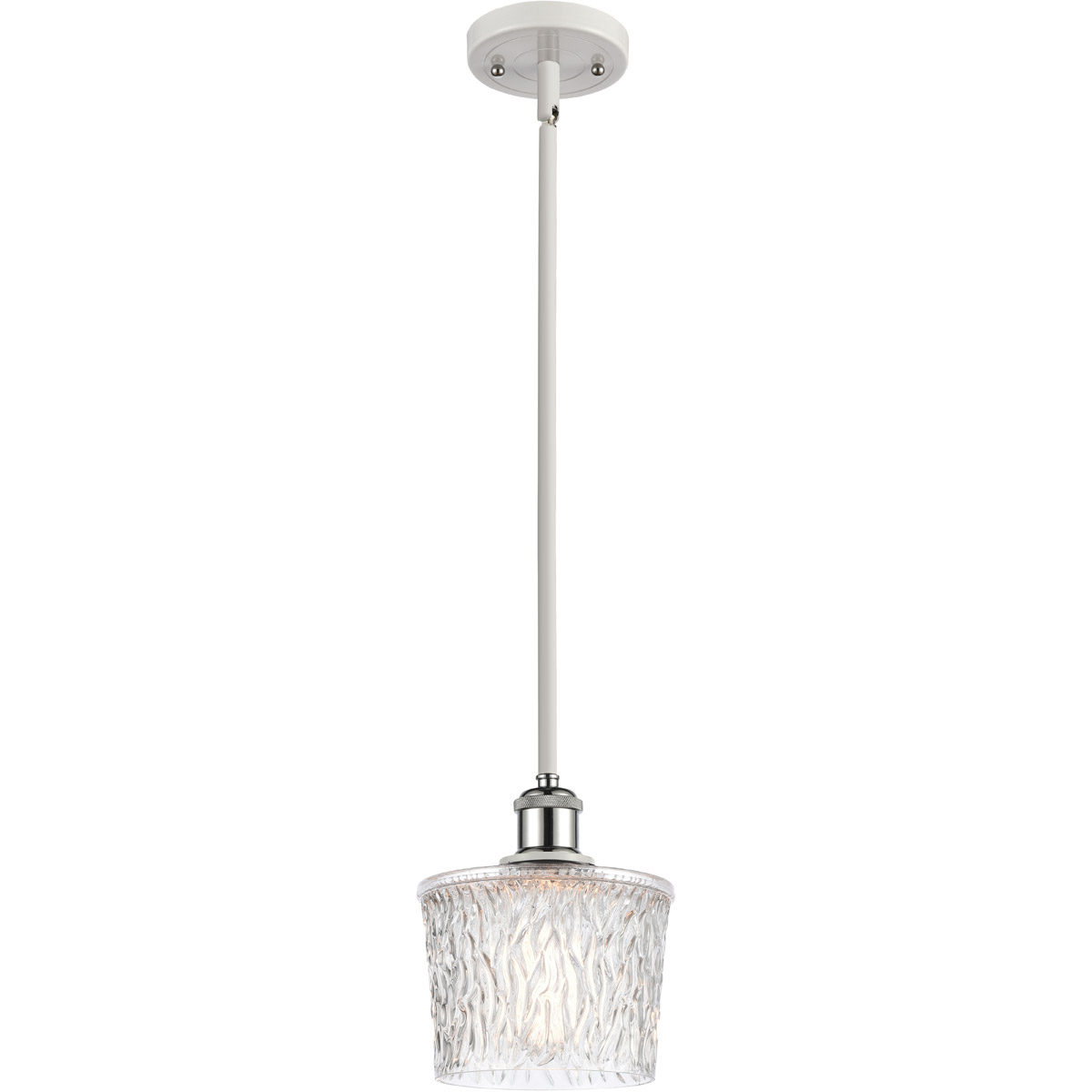 Ballston Niagra LED 7 inch White and Polished Chrome Pendant Ceiling Light, Ballston