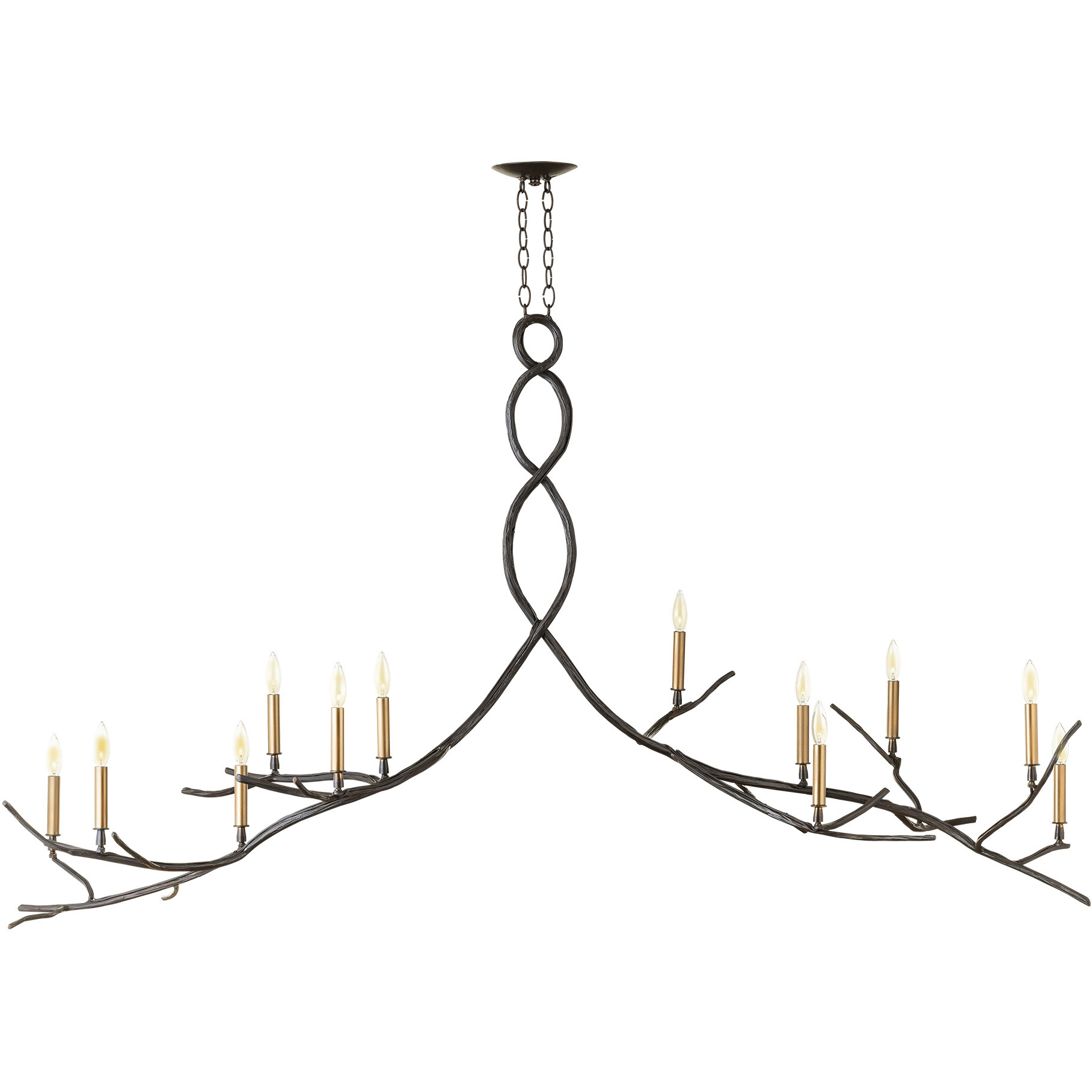 Lowcountry 12 Light Darkened Bronze and Antique Brass Chandelier Ceiling Light