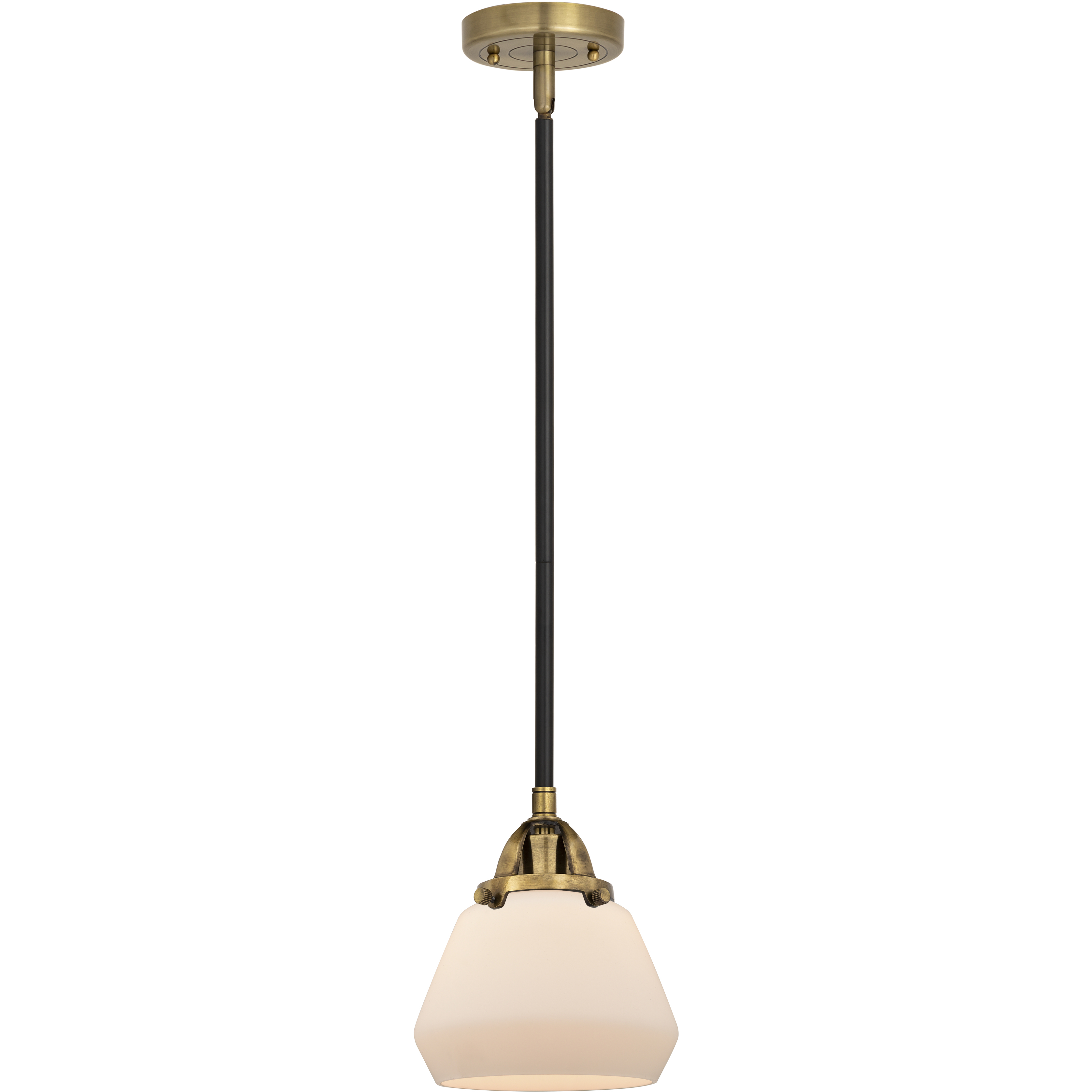 Nouveau 2 Fulton 1 Light 6.75 inch Black Antique Brass Mini Pendant Ceiling Light in Incandescent, Matte White