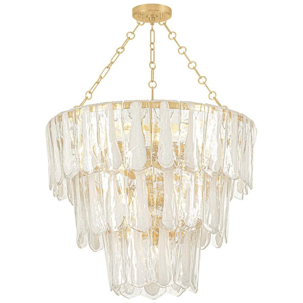 Tappan 13 Light 34 inch Vintage Gold Leaf Chandelier Ceiling Light