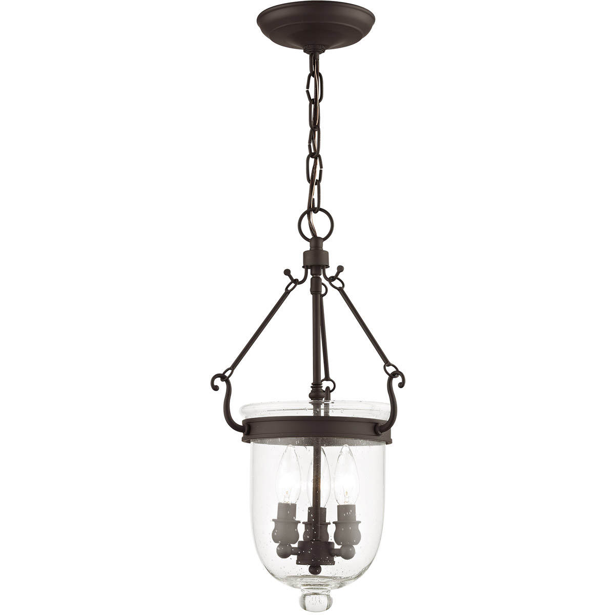 Jefferson 3 Light 10 inch Bronze Pendant Ceiling Light