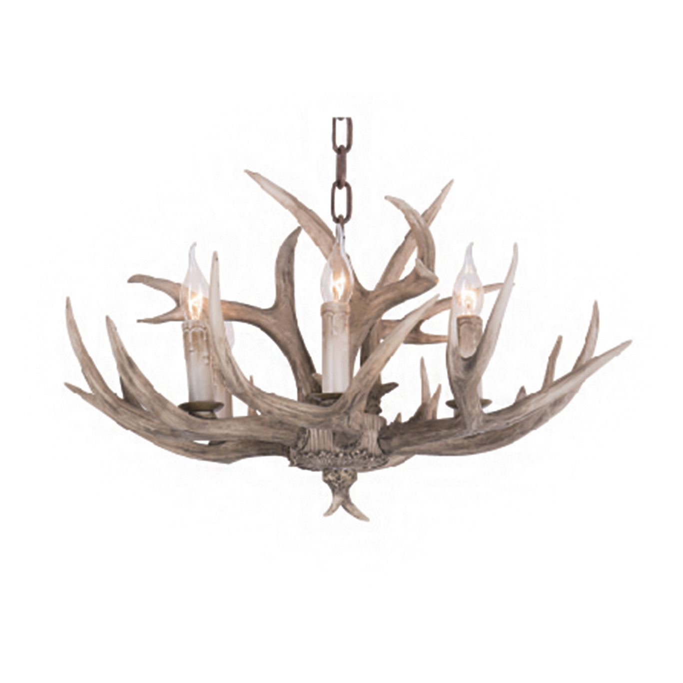 Ya Series 6 Light 27.5 inch Bronze Antler Pendant Ceiling Light