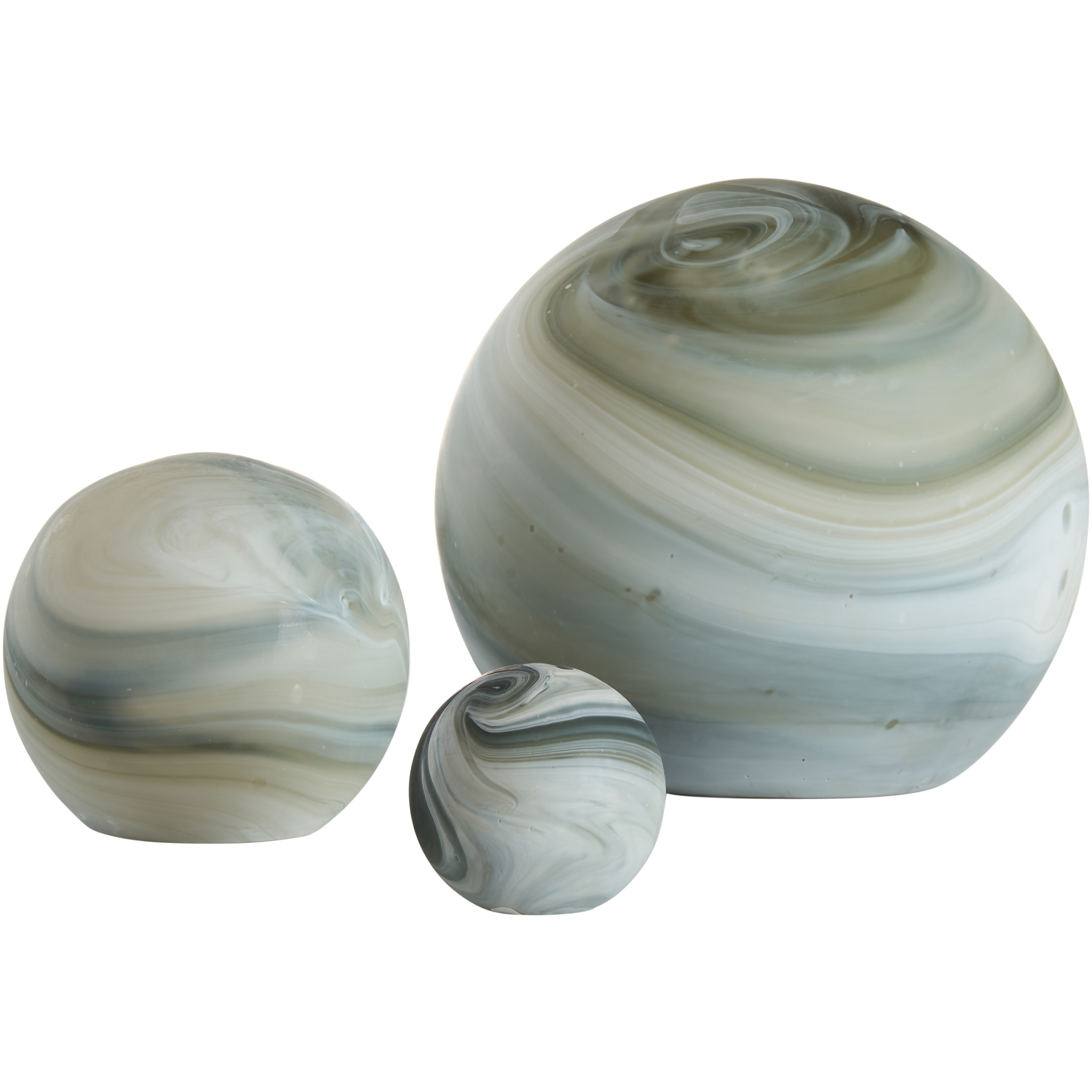 Vesper Blue and Gray Orb Decorative Objects, Set of 3