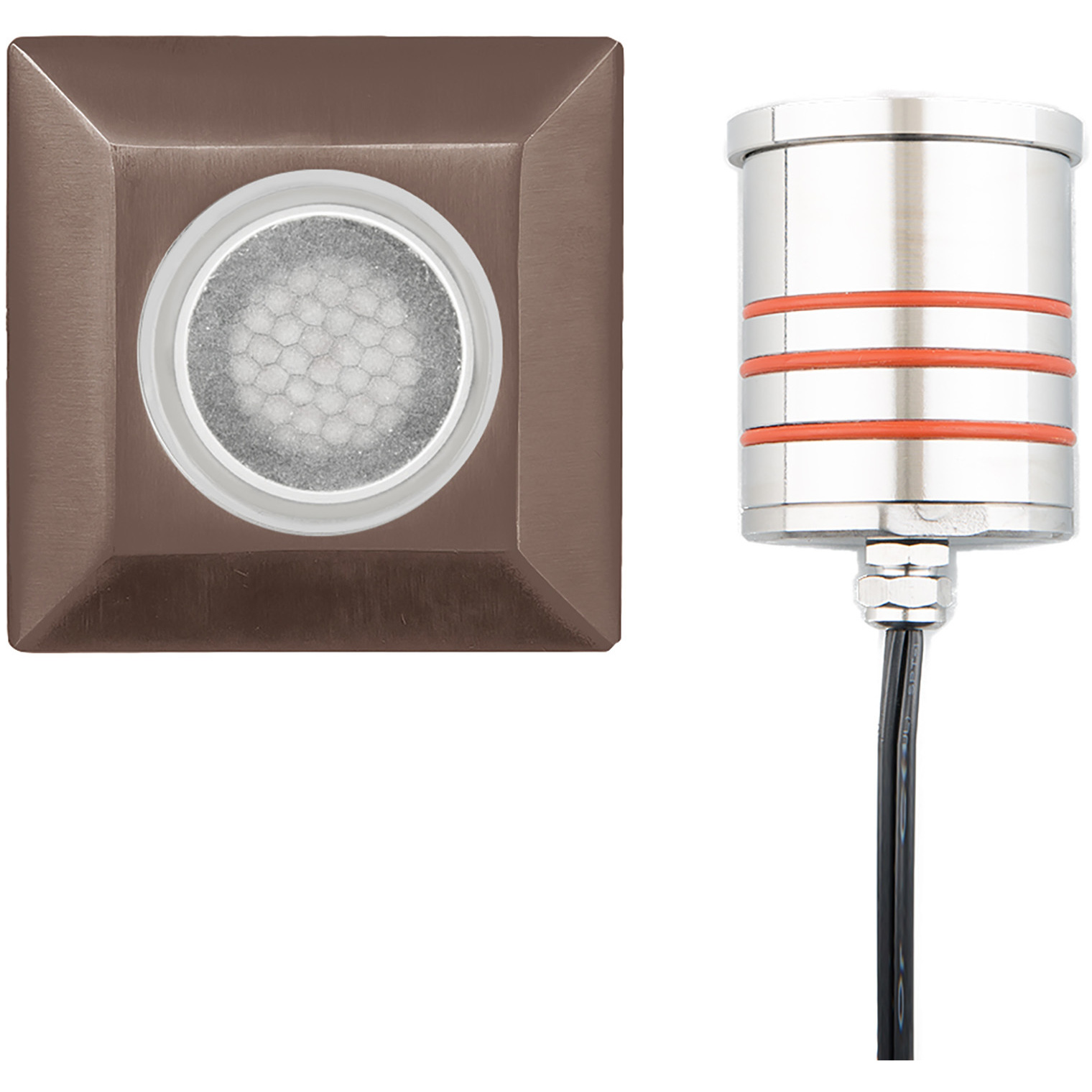 Inground Recessed Light 12 4 watt Stainless Steel Coated in Bronze Path Indicator Light in 2700K Warm LED, WAC Landscape