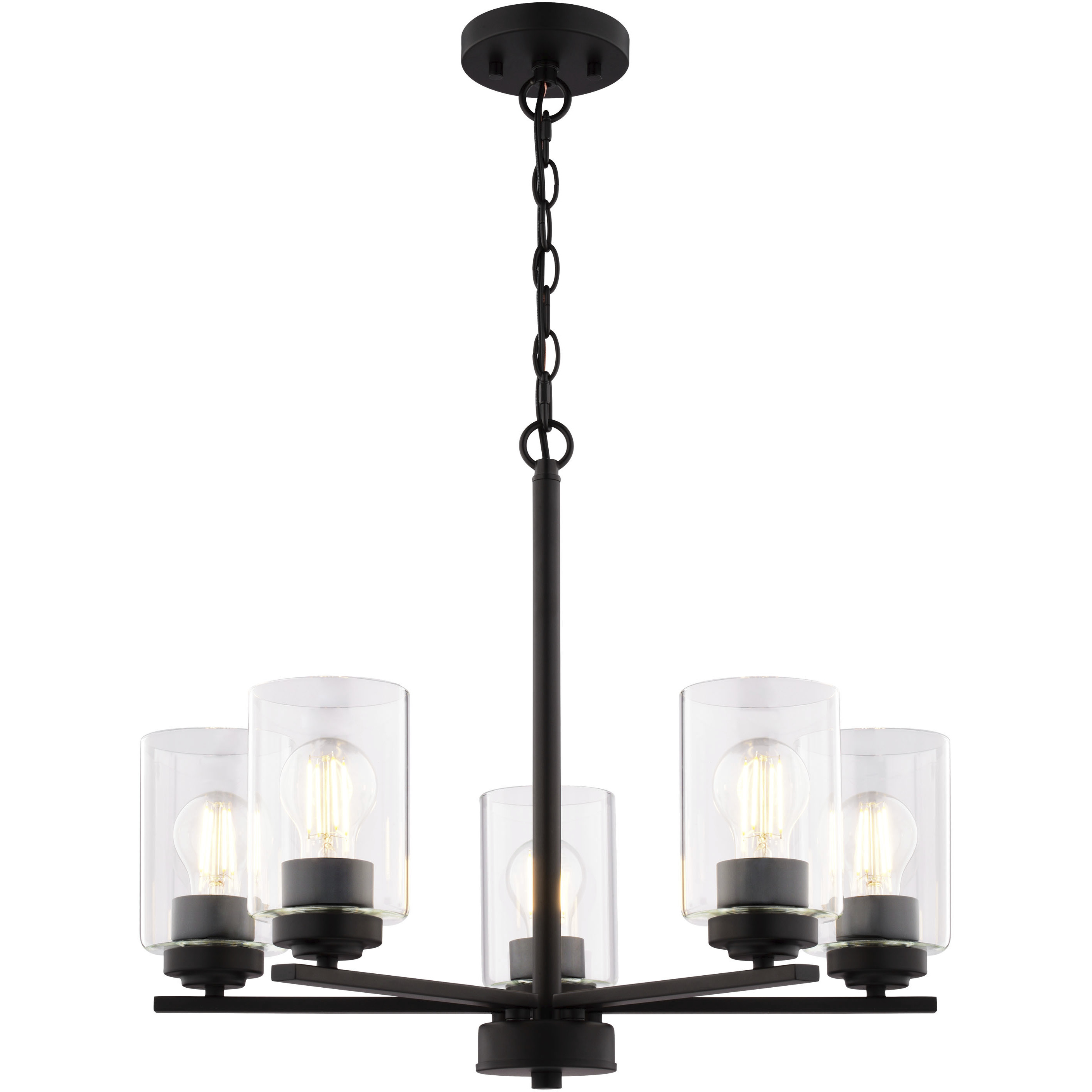 Park Ridge 5 Light 21 inch Matte Black Chandelier Ceiling Light
