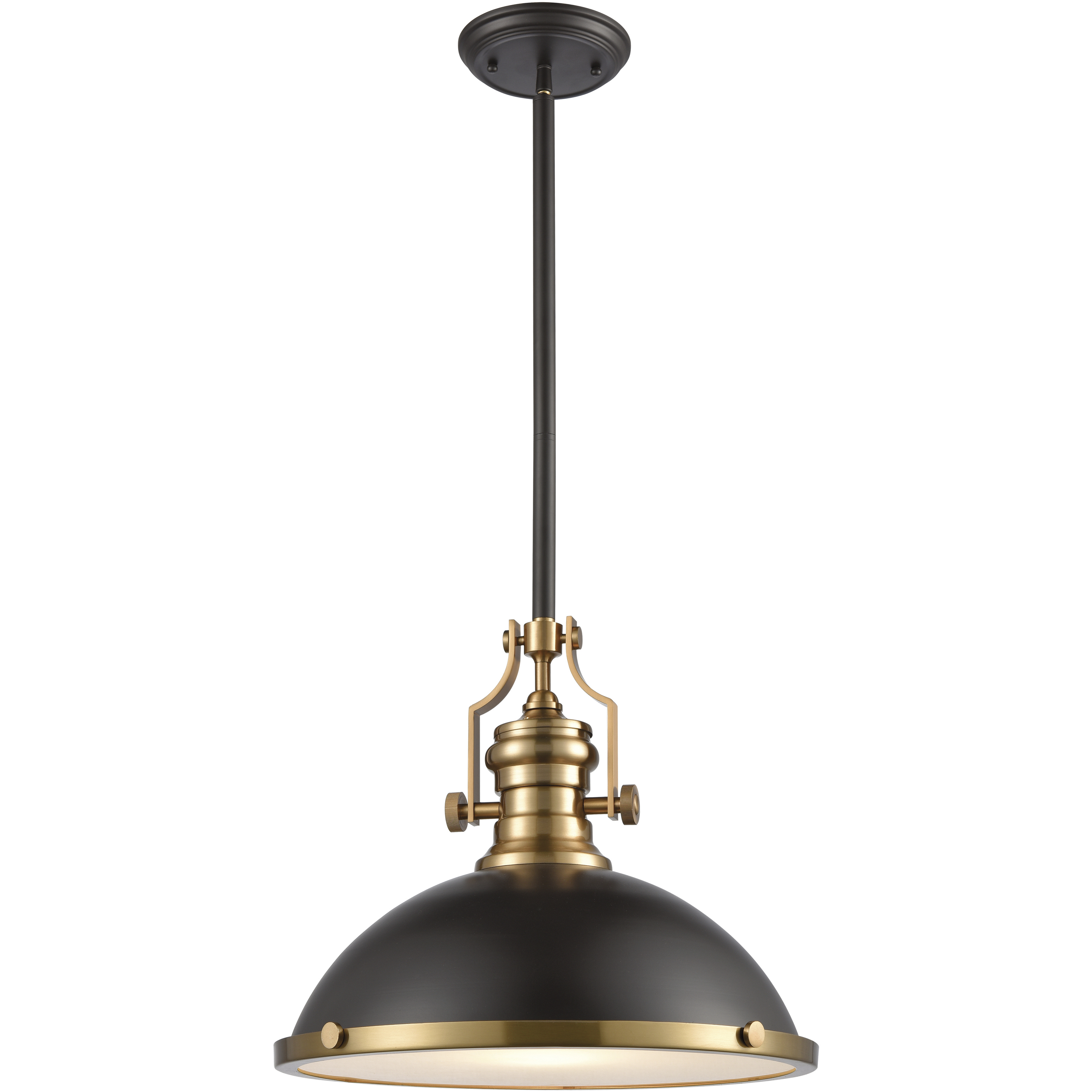 Chadwick 1 Light 17 inch Matte Black and Satin Brass Pendant Ceiling Light