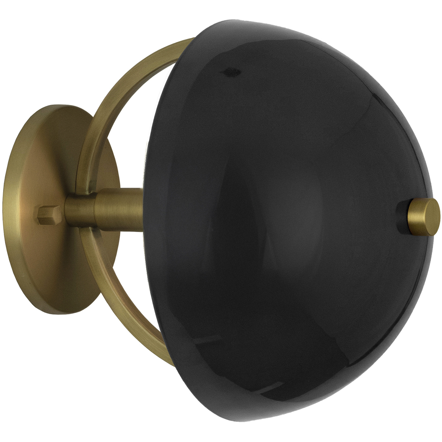 Mavisten Edition Copernica LED 8.5 inch Lacquered Burnished Brass Wallchiere Wall Light in Polished Nickel, Piano Black
