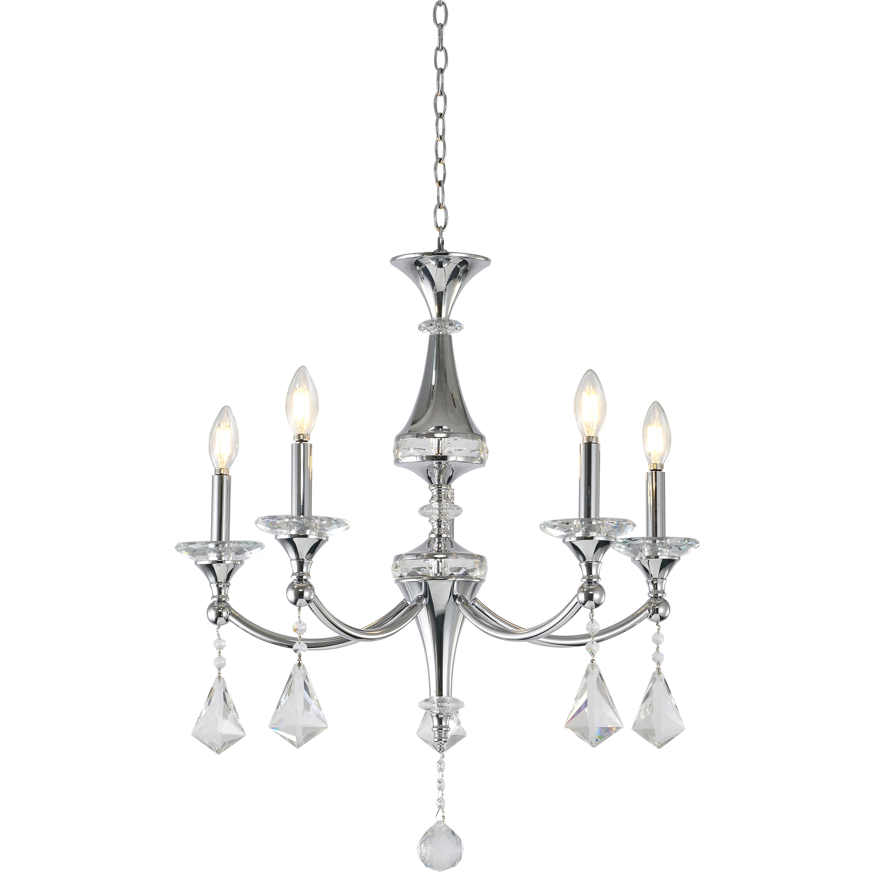 Canada 5 Light 23 inch Chrome Chandelier Ceiling Light