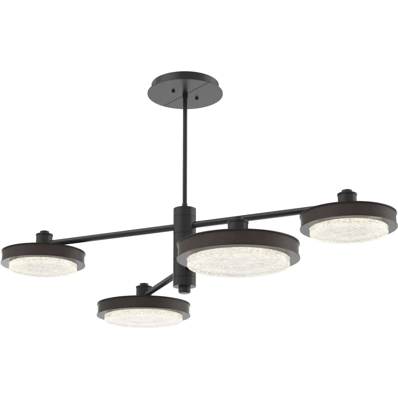 Iris LED 49 inch Matte Black with Cocoa Mobile Chandelier Ceiling Light