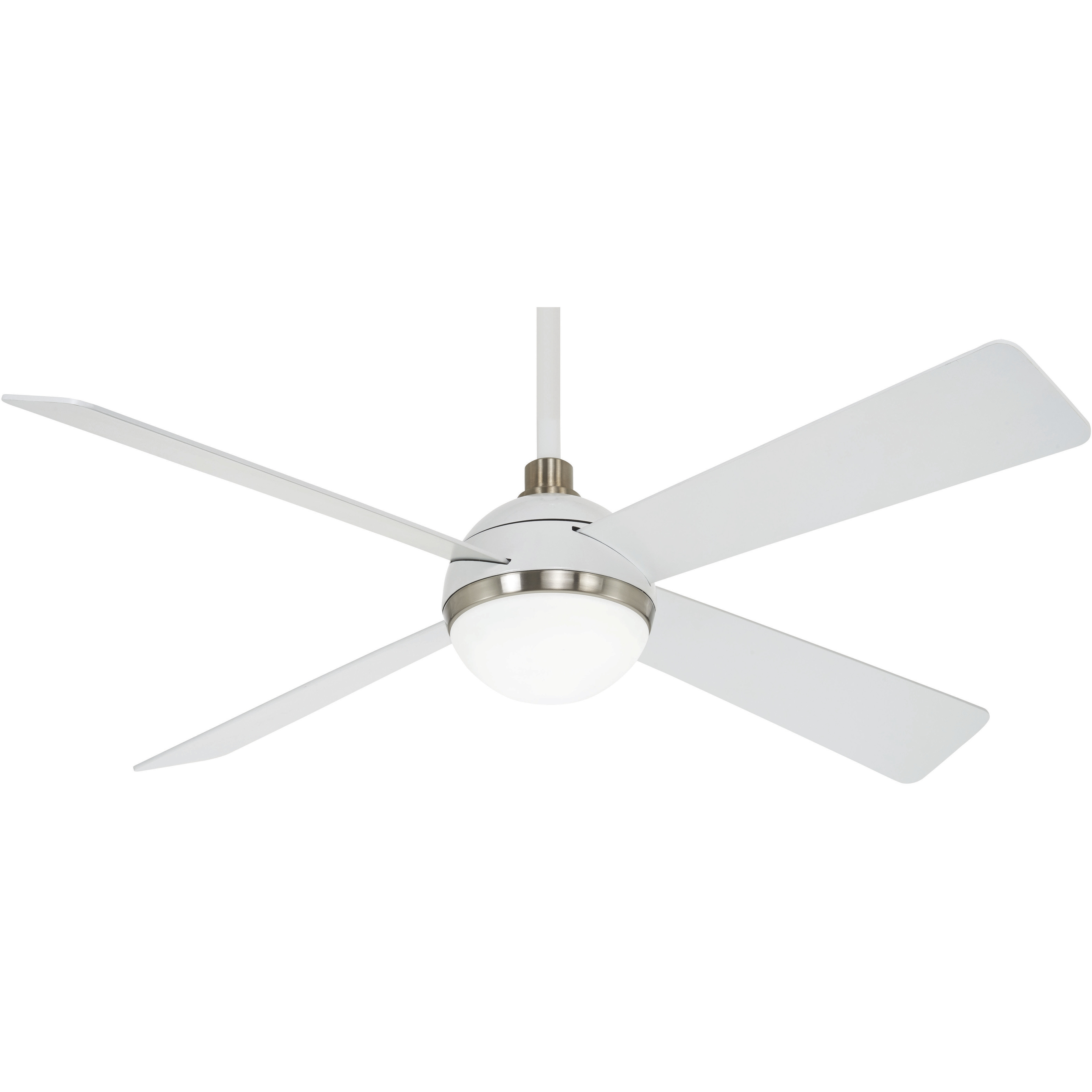 Minka-Aire F623L-WHF/BN Orb 54 inch Flat White/Brushed Minka-Aire F623L-WHF/BN Orb 54 inch Flat White/Brushed