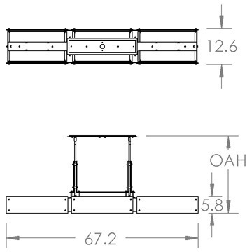 Urban Loft LED Burnished Bronze Linear Pendant Ceiling Light in 3000K LED, Bronze Granite, Trestle