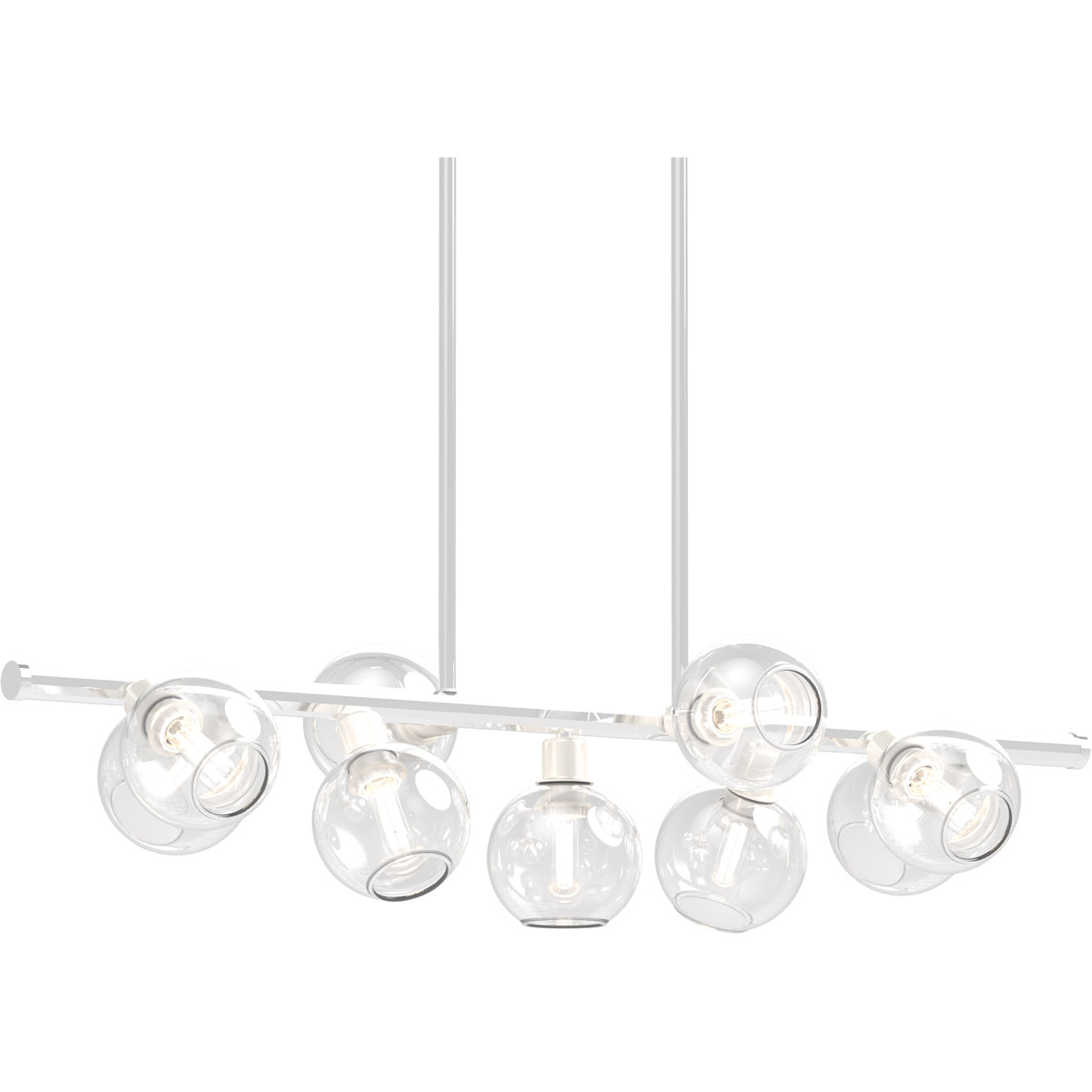 Ocean Drive 9 Light 36 inch Satin Nickel And Graphite Linear Pendant Ceiling Light