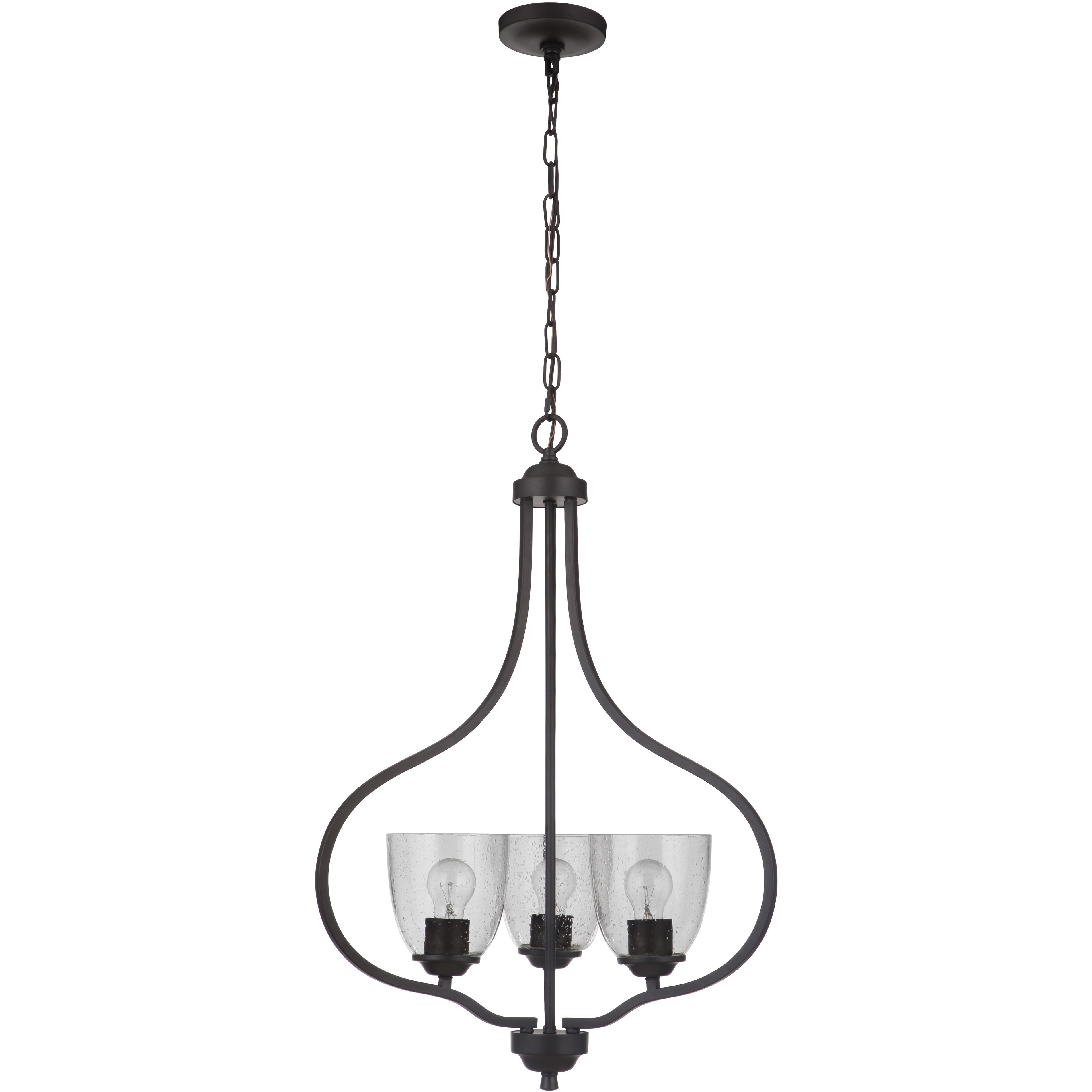 Neighborhood Serene 3 Light 22.5 inch Espresso Foyer Light Ceiling Light in Clear Seeded, Neighborhood Collection