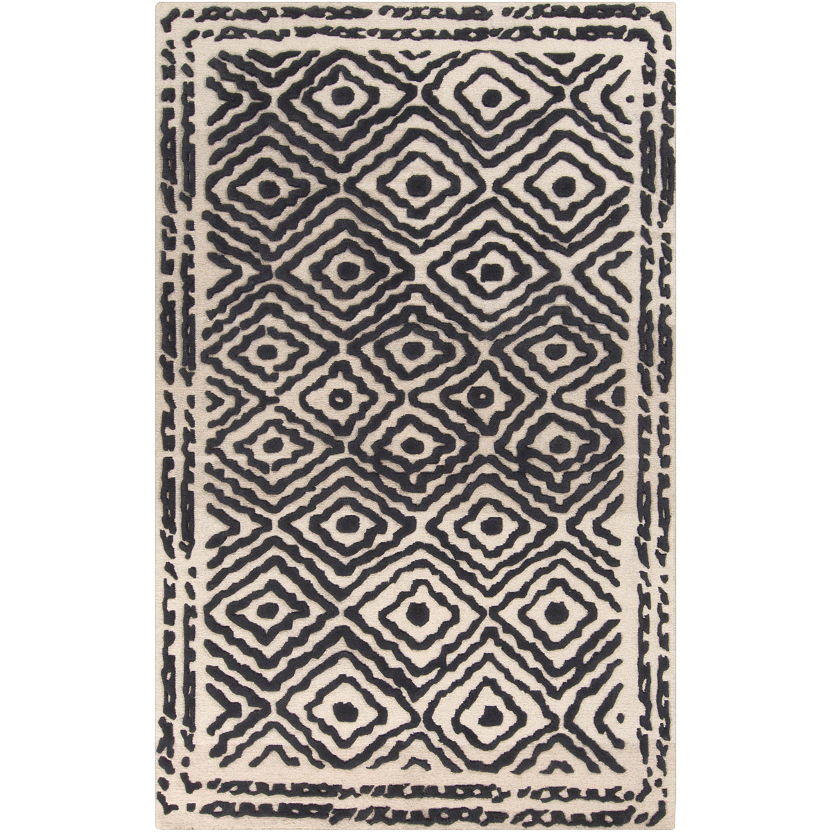 Atlas 96 X 60 inch Charcoal, Beige Rug