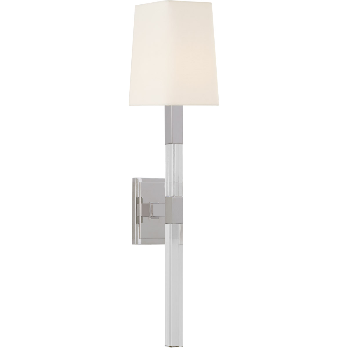 Visual Comfort Signature Collection Chapman & Myers Reagan 1 Light 5 inch Polished Nickel and Crystal Tail Sconce Wall Light, Medium CHD2901PN/CG-L - Open Box
