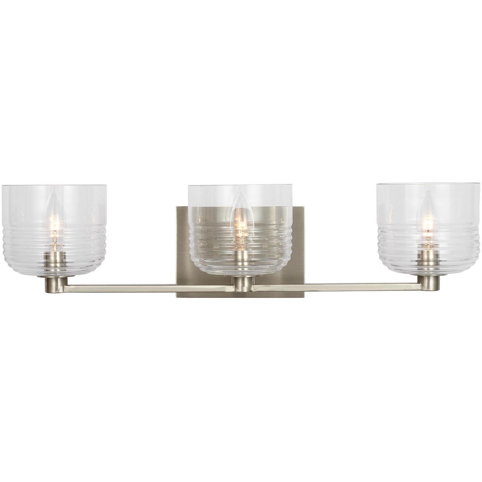 Drew & Jonathan Lochdale 3 Light 24.25 inch Brushed Nickel Vanity Light Wall Light, Large