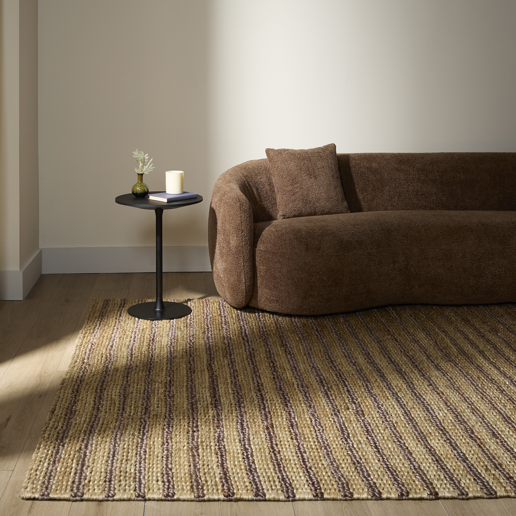 Natural Luxe Beige and Purple Indoor Rug