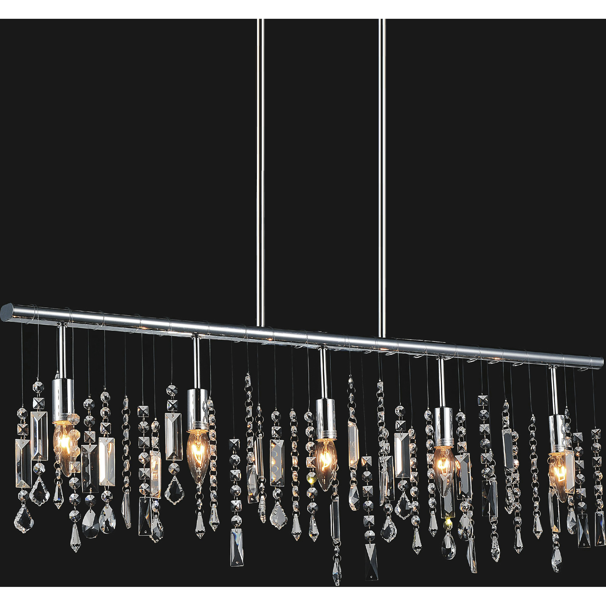 Janine 5 Light 38 inch Chrome Island/Pool Table Light Ceiling Light