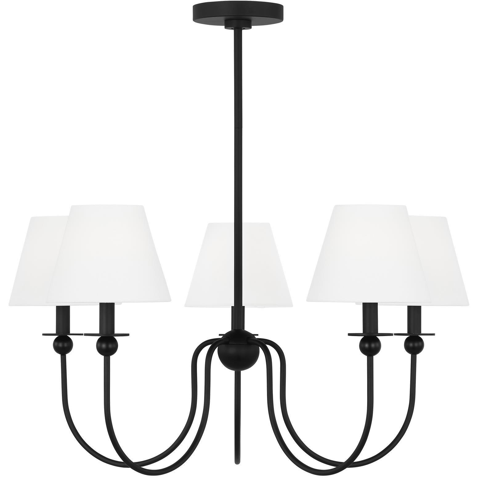 Drew & Jonathan Elsay 5 Light 29.75 inch Midnight Black Chandelier Ceiling Light, Medium