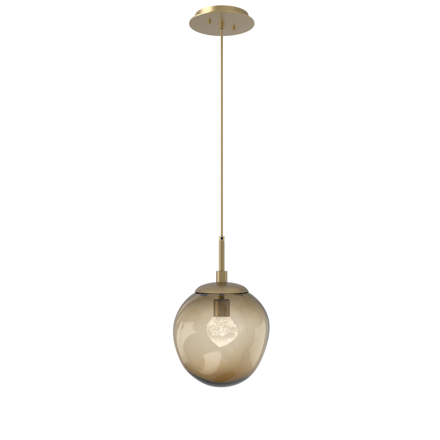 Aster LED LED 10 inch Gilded Brass Pendant Ceiling Light in 3000K LED, Zircon Inner - Bronze Outer