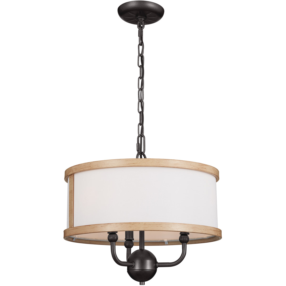Homestead Heddle 3 Light 15.5 inch Anvil Iron Chandelier Ceiling Light
