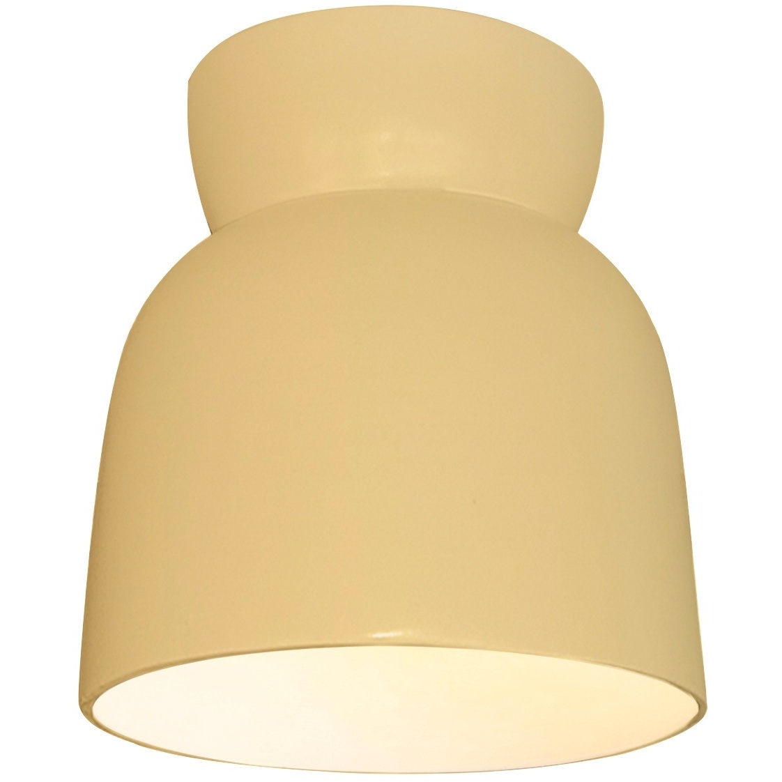 Radiance Collection - Hourglass 1 Light 7.5 inch Muted Yellow Flush-Mount Ceiling Light in Replaceable Bulb, Form+Finish+Function