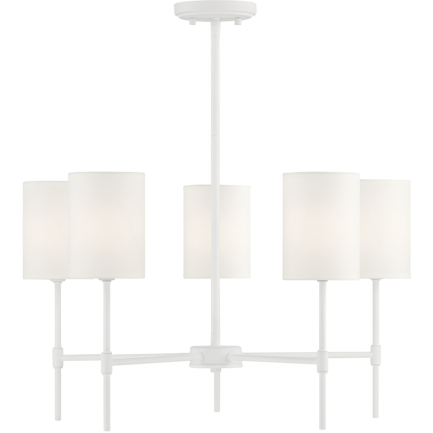 Traditional 5 Light 25 inch Bisque White Chandelier Ceiling Light