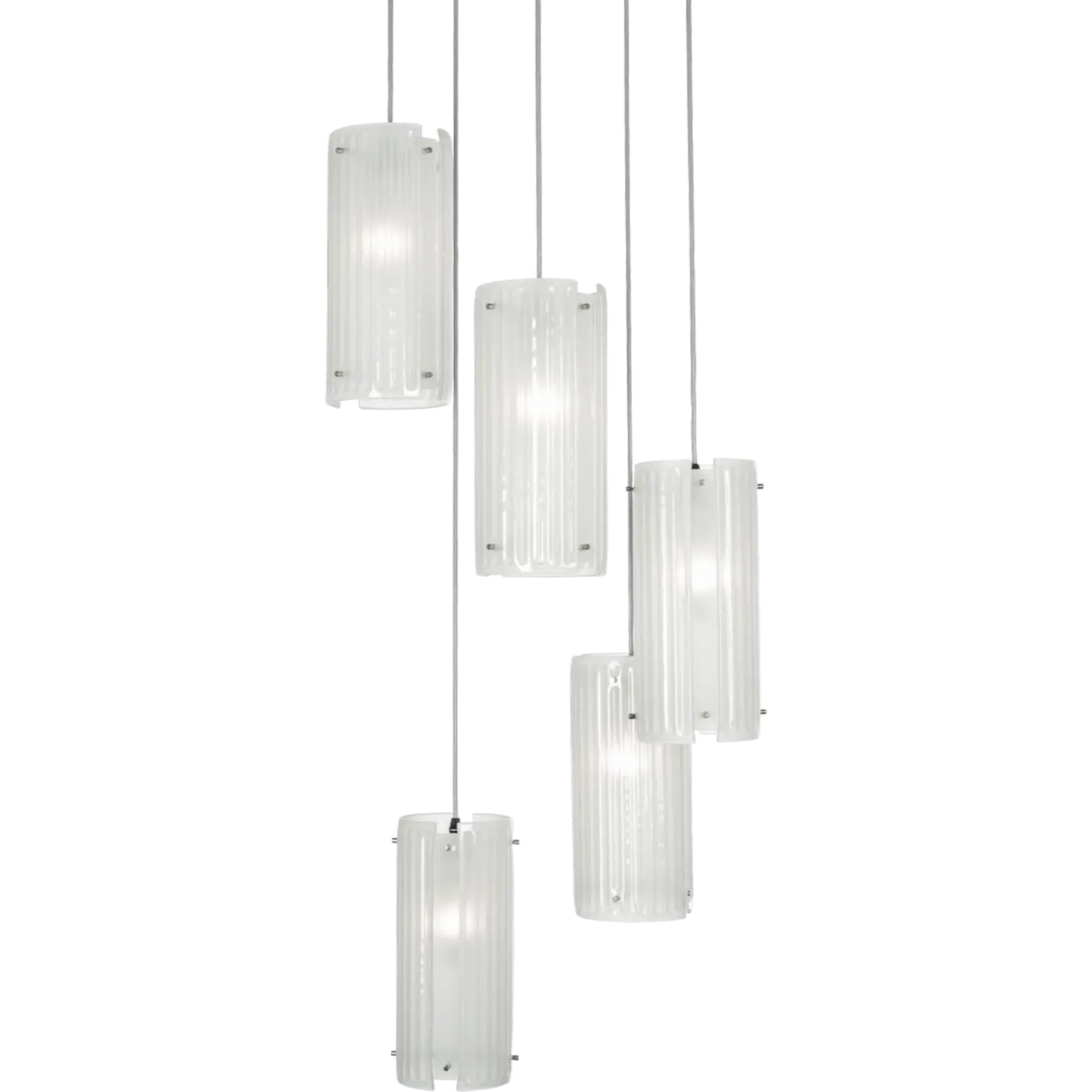 Textured Glass 5 Light 19.7 inch Graphite Multi-Pendant Ceiling Light