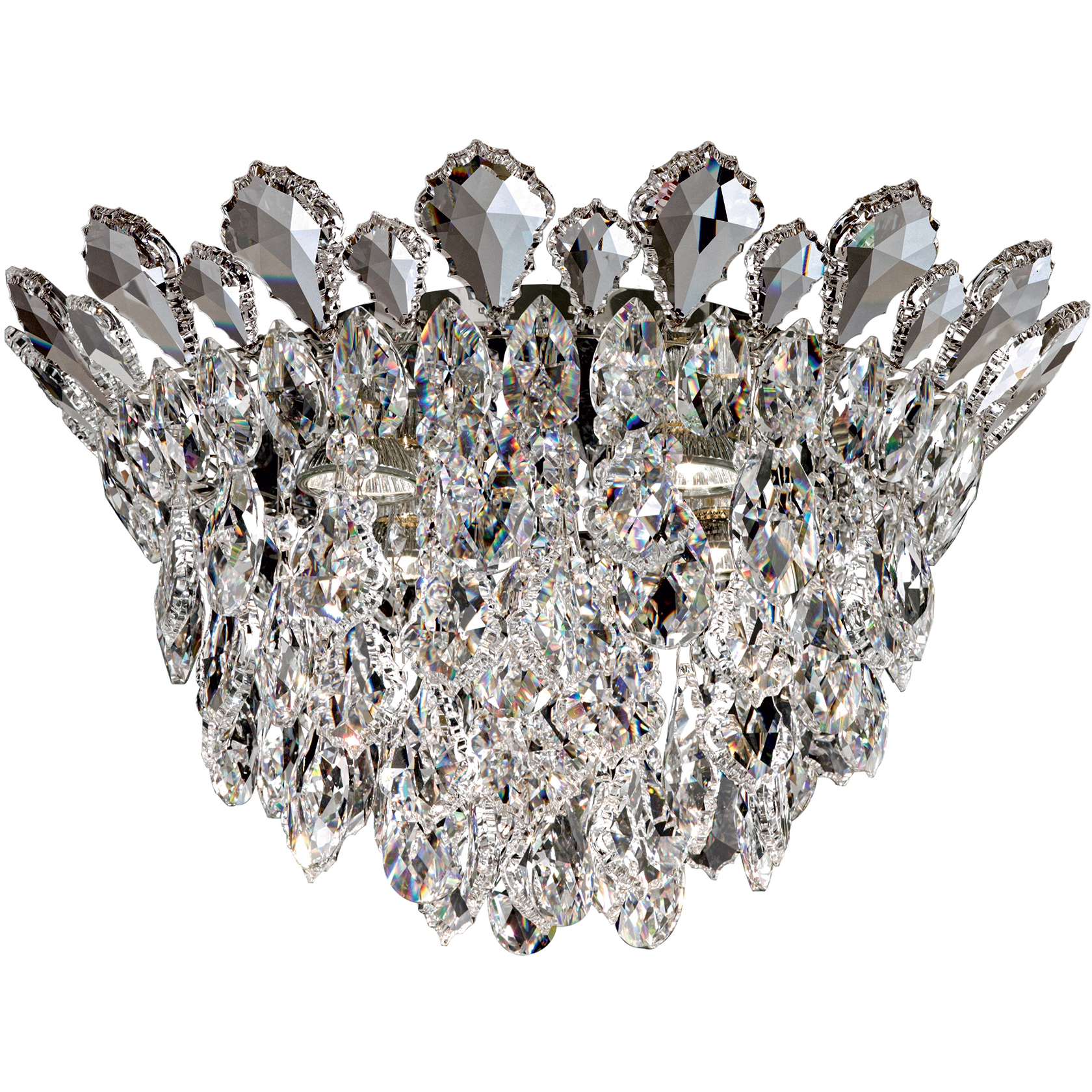 Trilliane Strands 4 Light Polished Stainless Steel Flush Mount Ceiling Light in Radiance