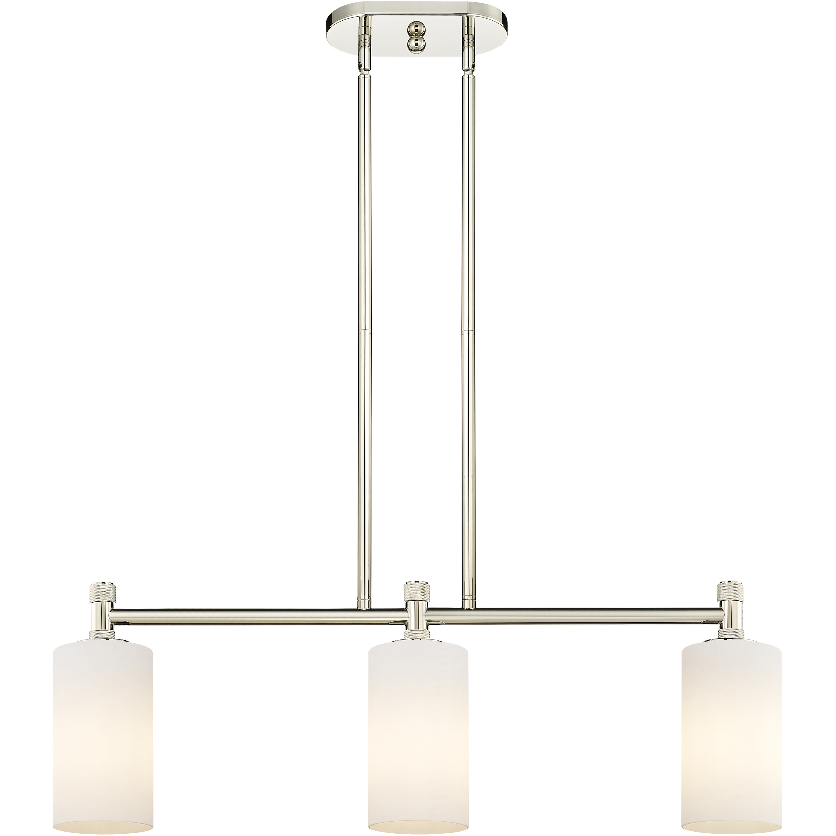 Downtown Urban Crown Point Island Light Ceiling Light in Polished Nickel, Matte White