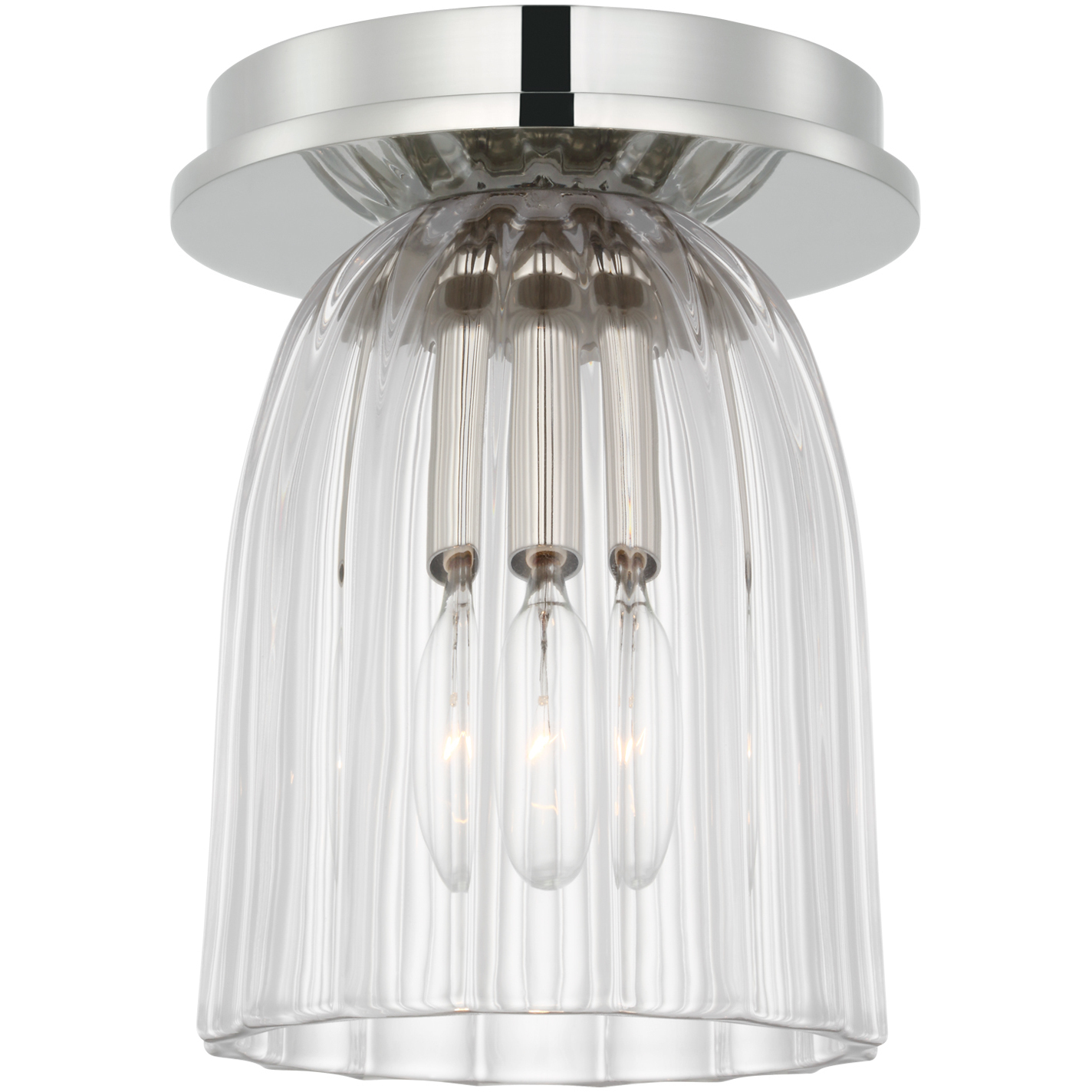 AERIN Asalea LED 4.5 inch Polished Nickel Solitaire Flush Mount Ceiling Light